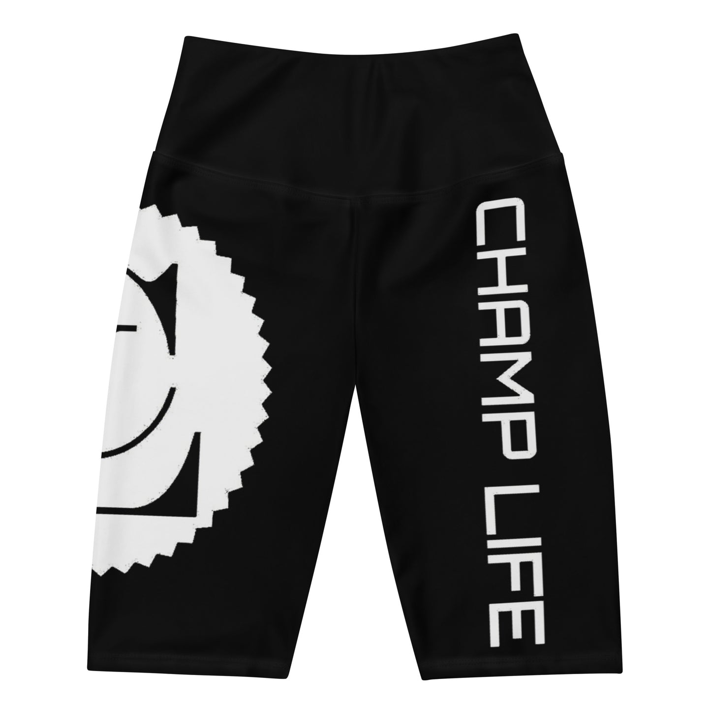 ChampLife Biker Shorts (Black, White Logo)