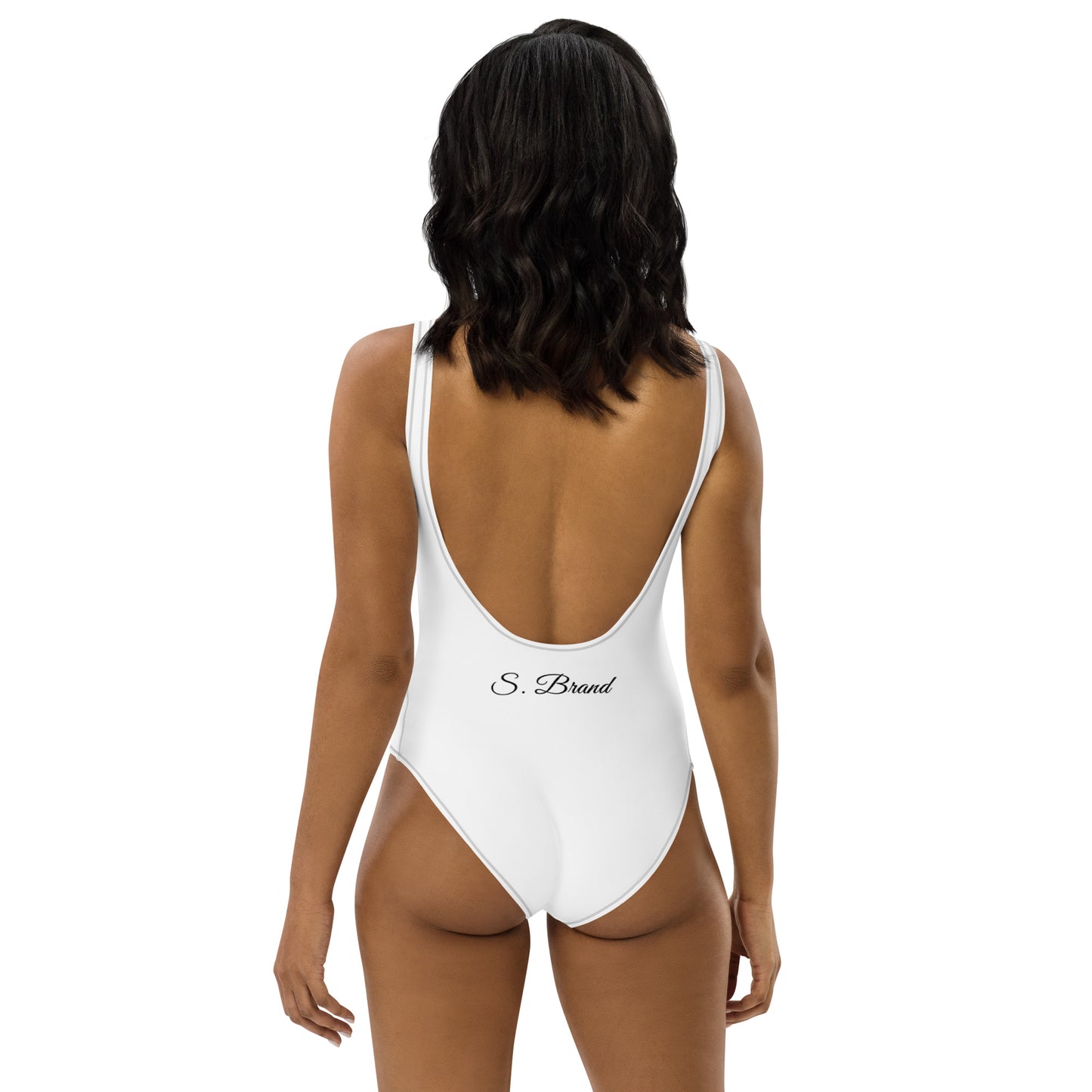 ChampLife One-Piece Swimsuit (White, Black Logo)