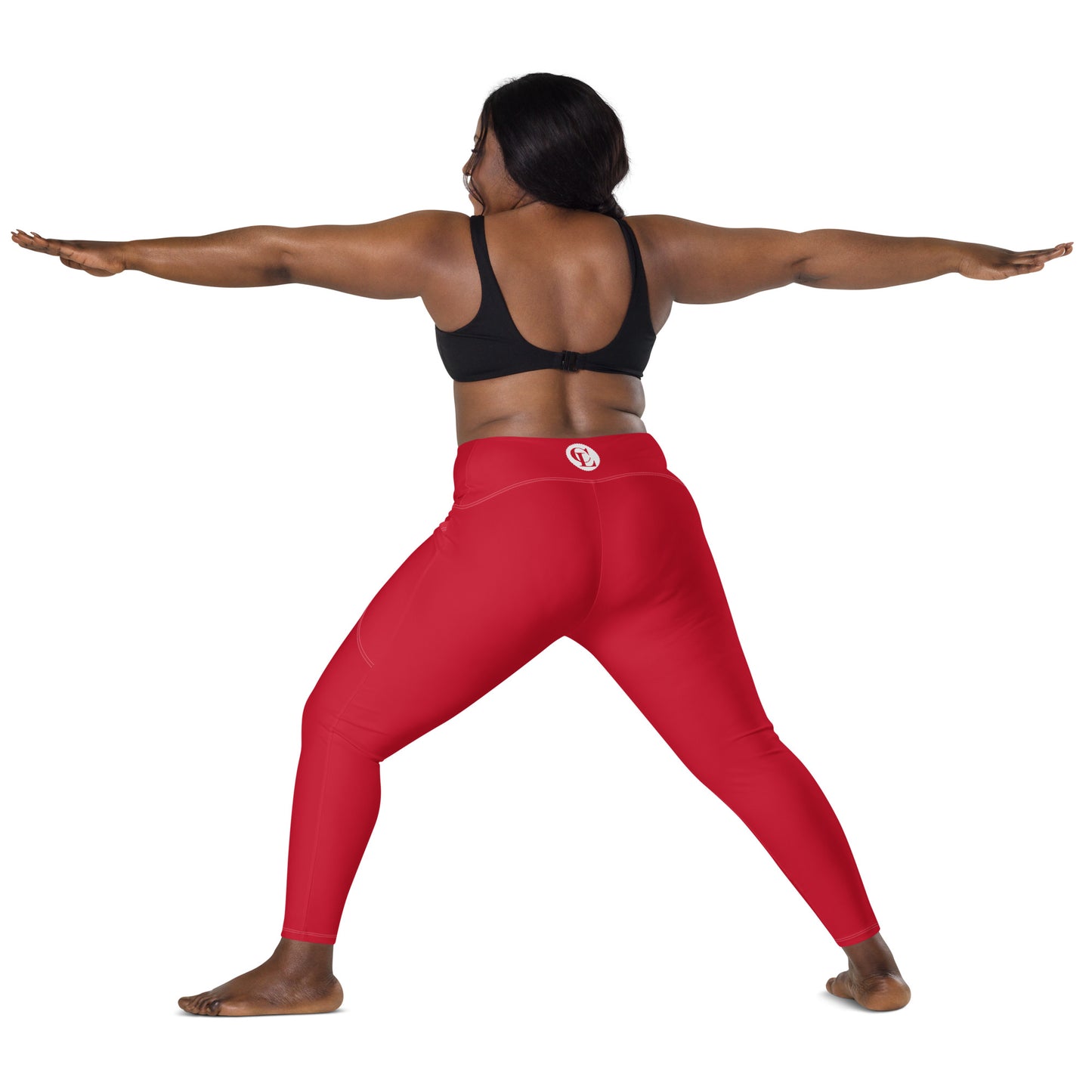 ChampLife Crossover Leggings with Pockets (Red, White Logo)