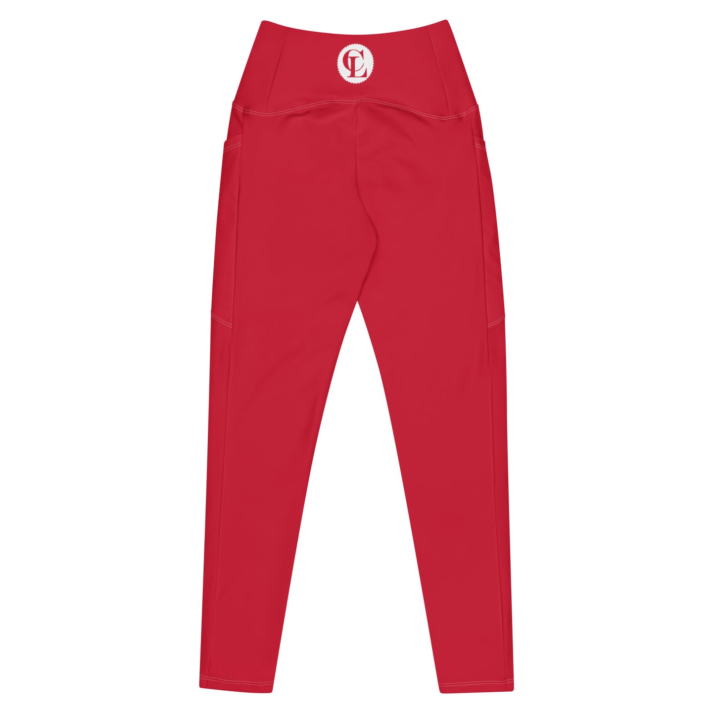 ChampLife Crossover Leggings with Pockets (Red, White Logo)