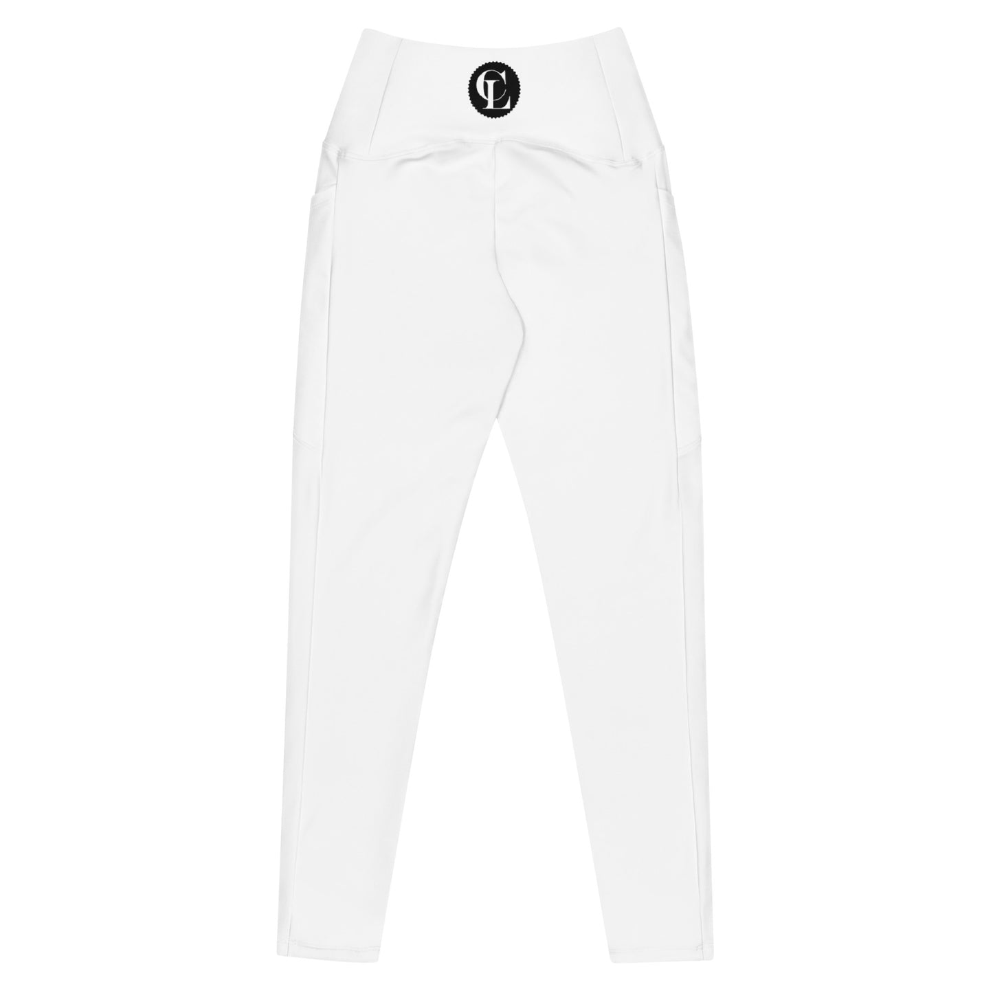 ChampLife Crossover Leggings with Pockets (White, Black Logo)