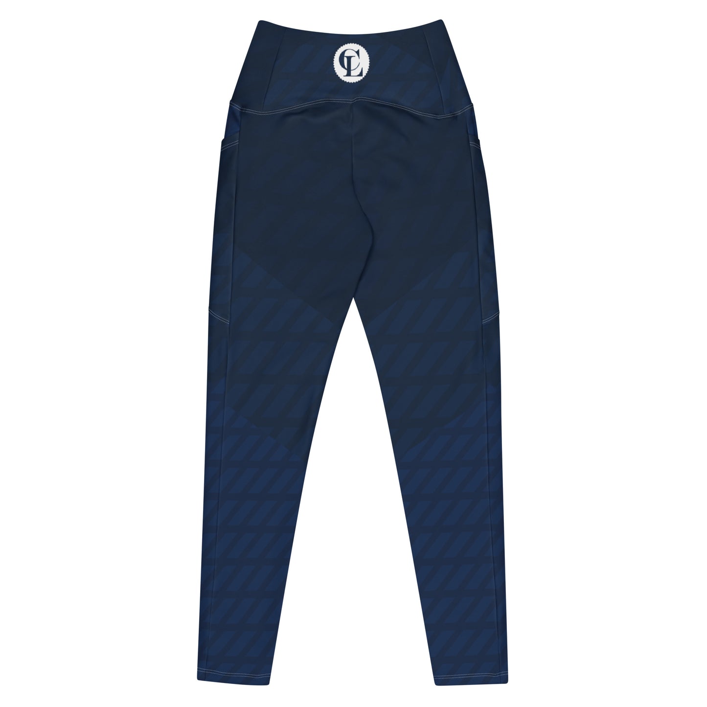 ChampLife Crossover Leggings with Pockets (Navy, White Logo)