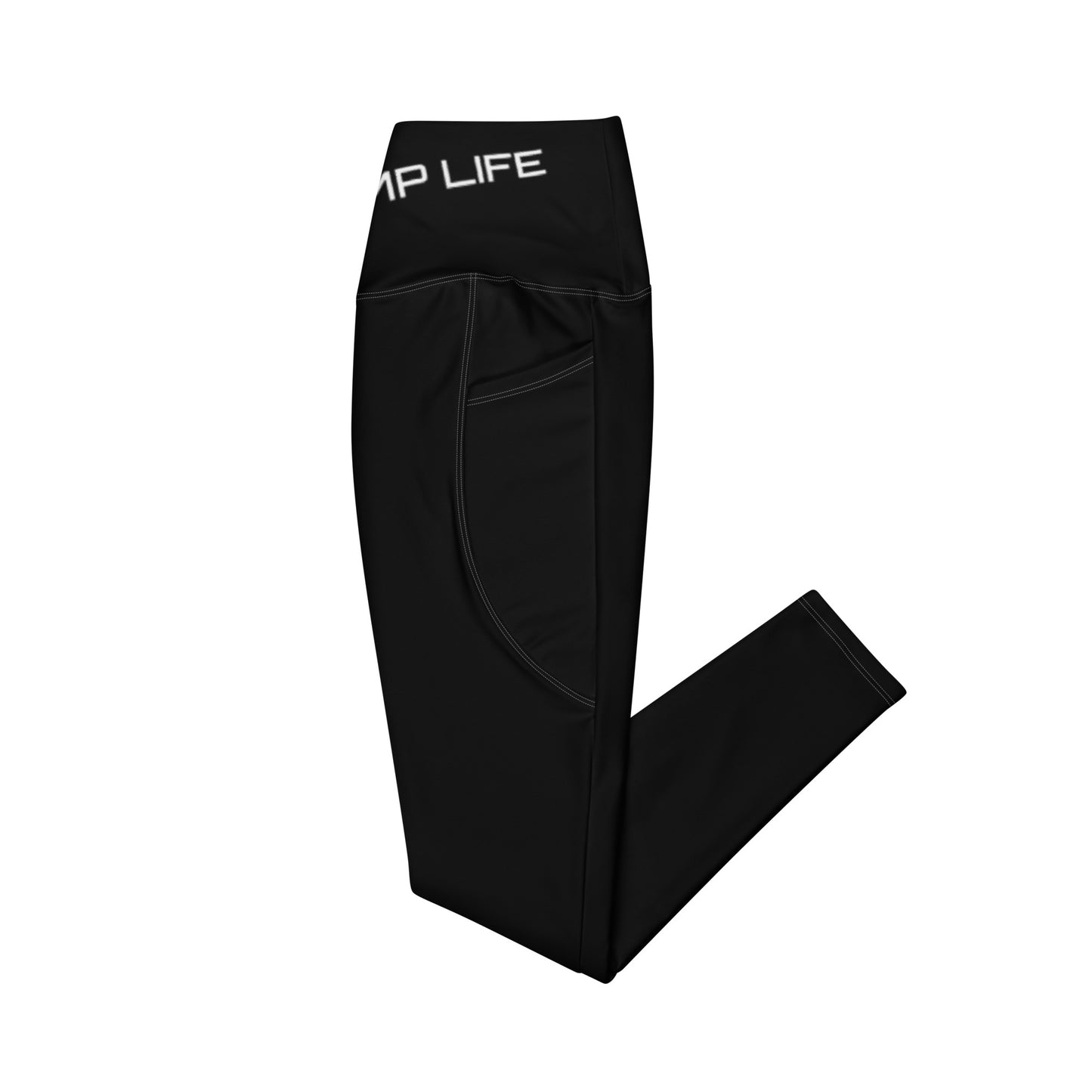 ChampLife Crossover Leggings with Pockets (Black, White Logo)