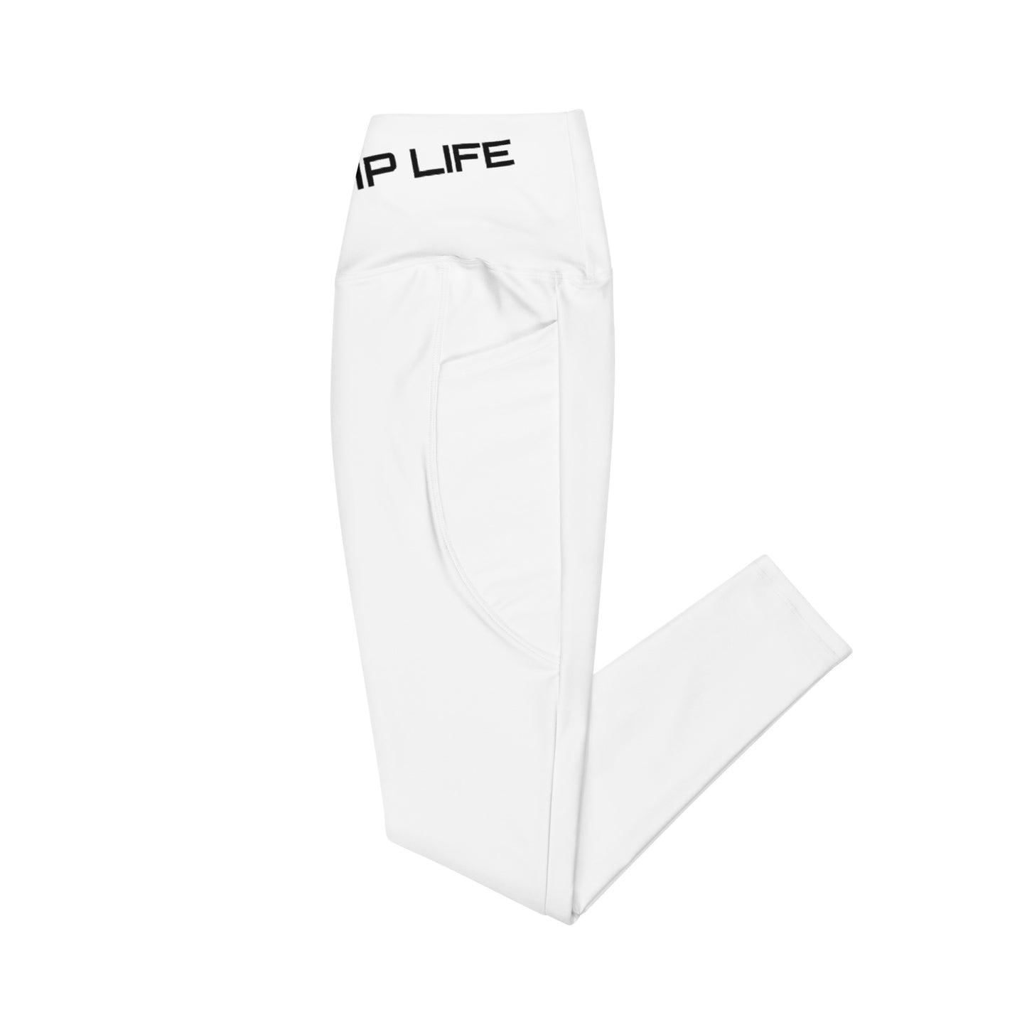 ChampLife Crossover Leggings with Pockets (White, Black Logo)