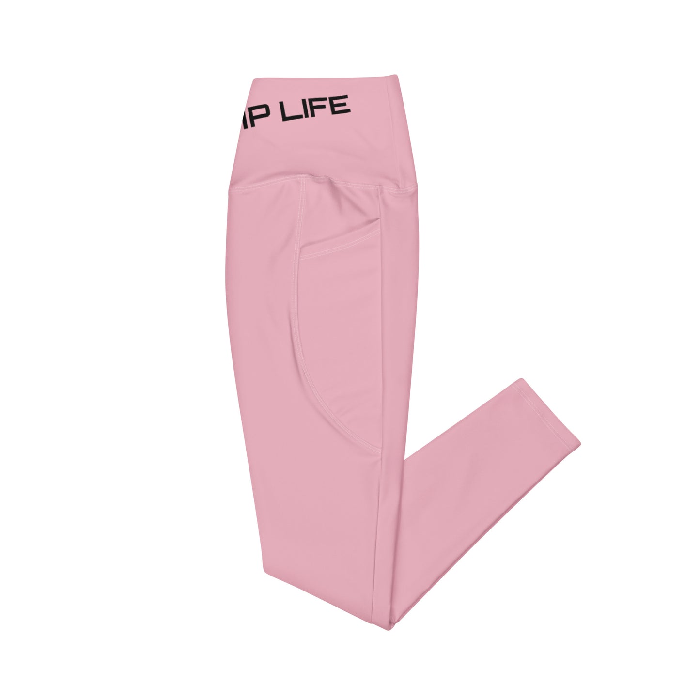 ChampLife Crossover Leggings with Pockets (Pink, Black Logo)