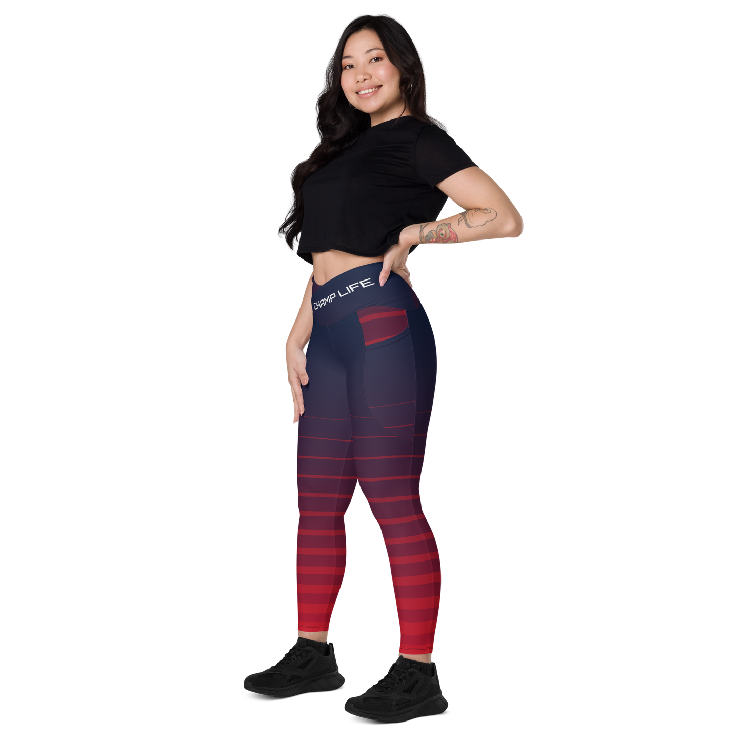 ChampLife Crossover Leggings with Pockets (White Logo)