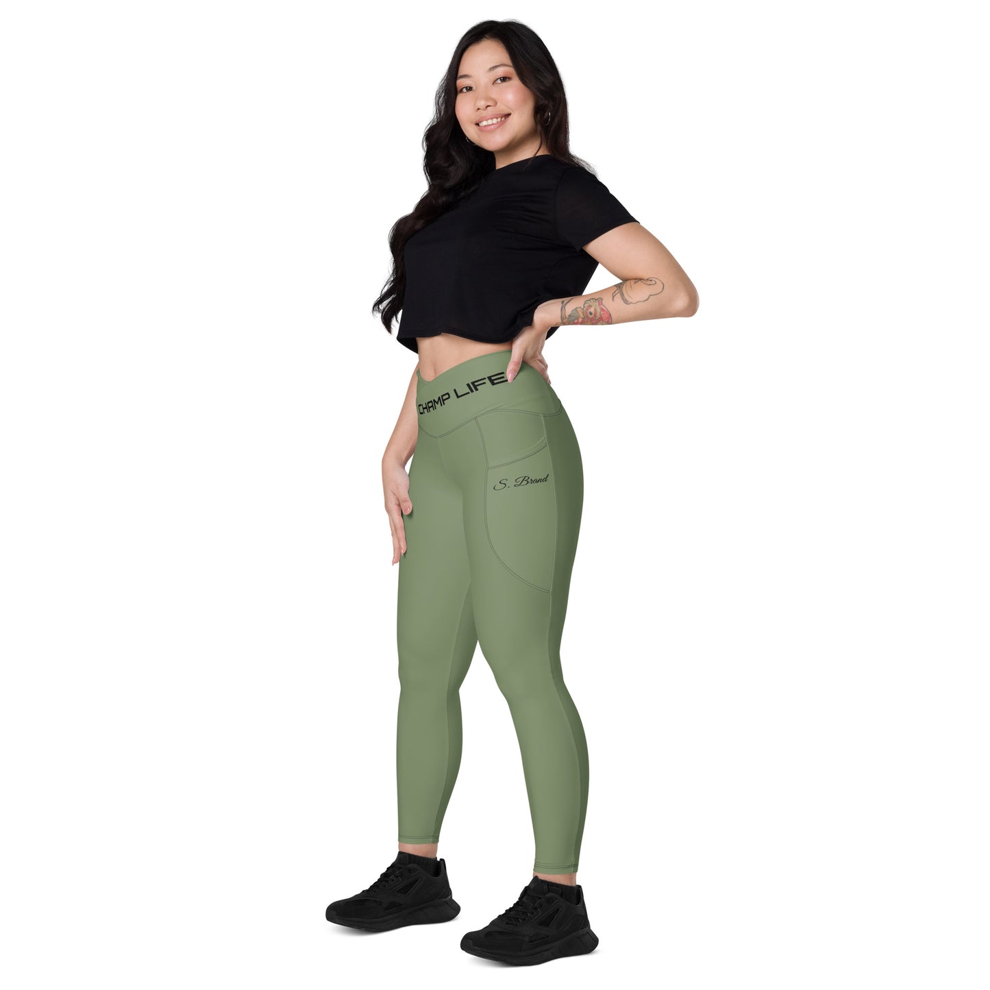 ChampLife Crossover Leggings with Pockets (Black Logo)