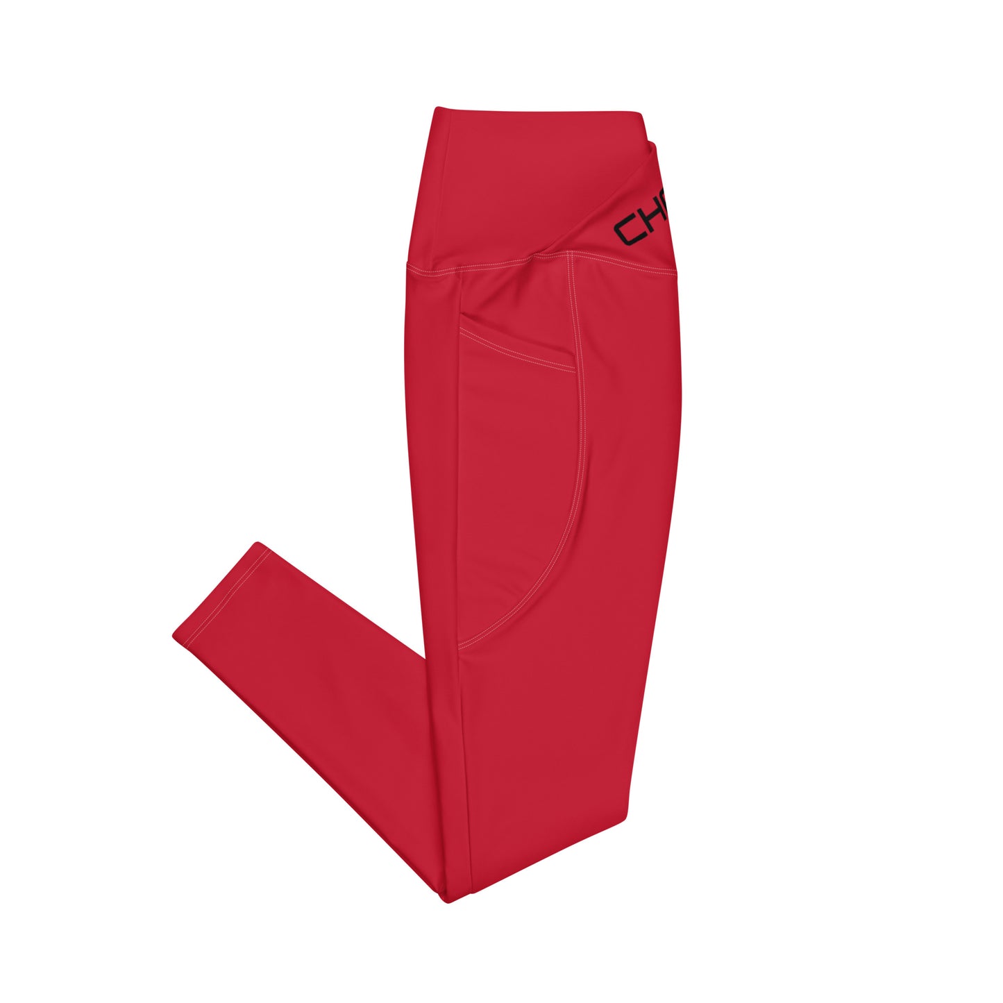 ChampLife Leggings with Pockets (Red, Black Logo)