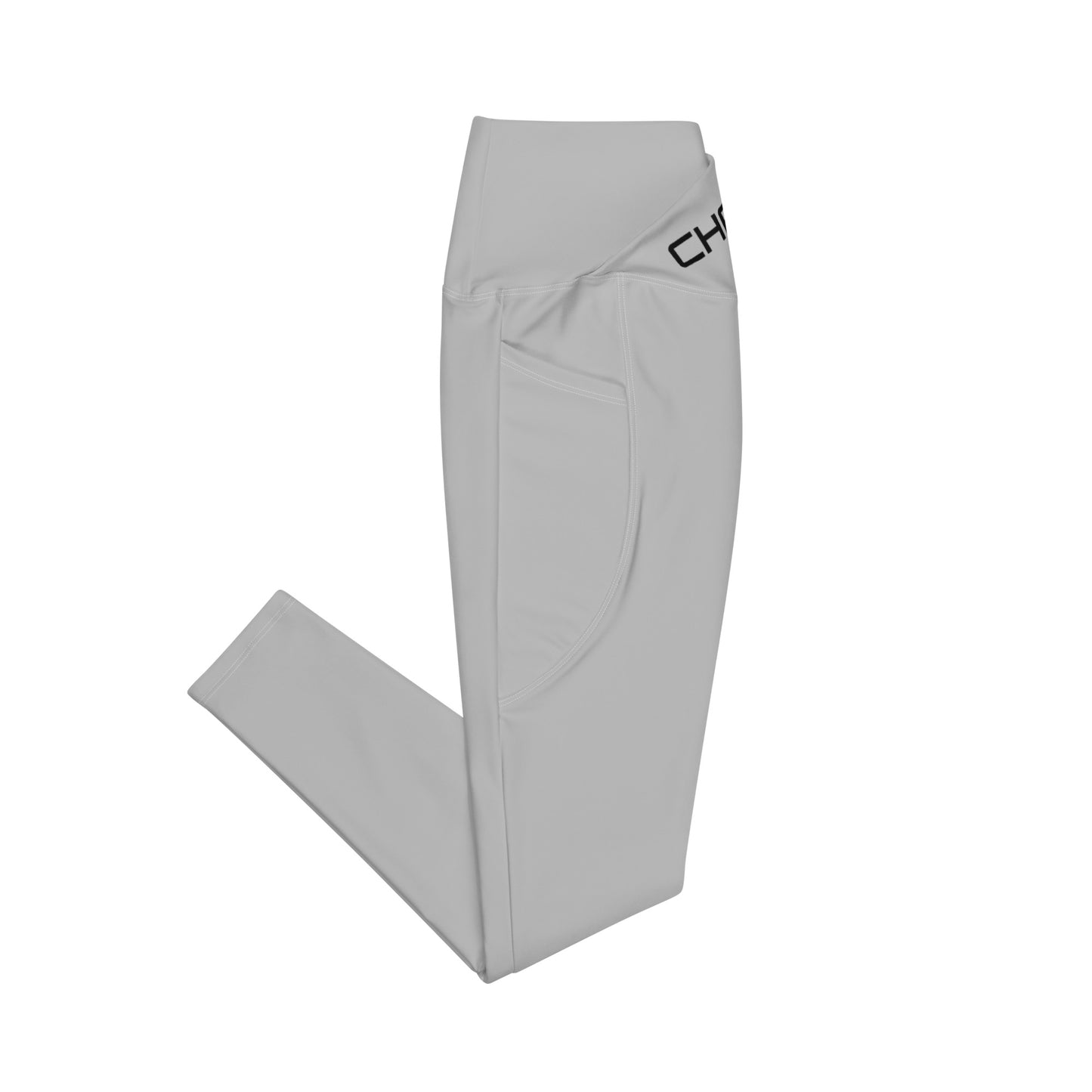 ChampLife Crossover Leggings with Pockets (Gray, Black Logo)