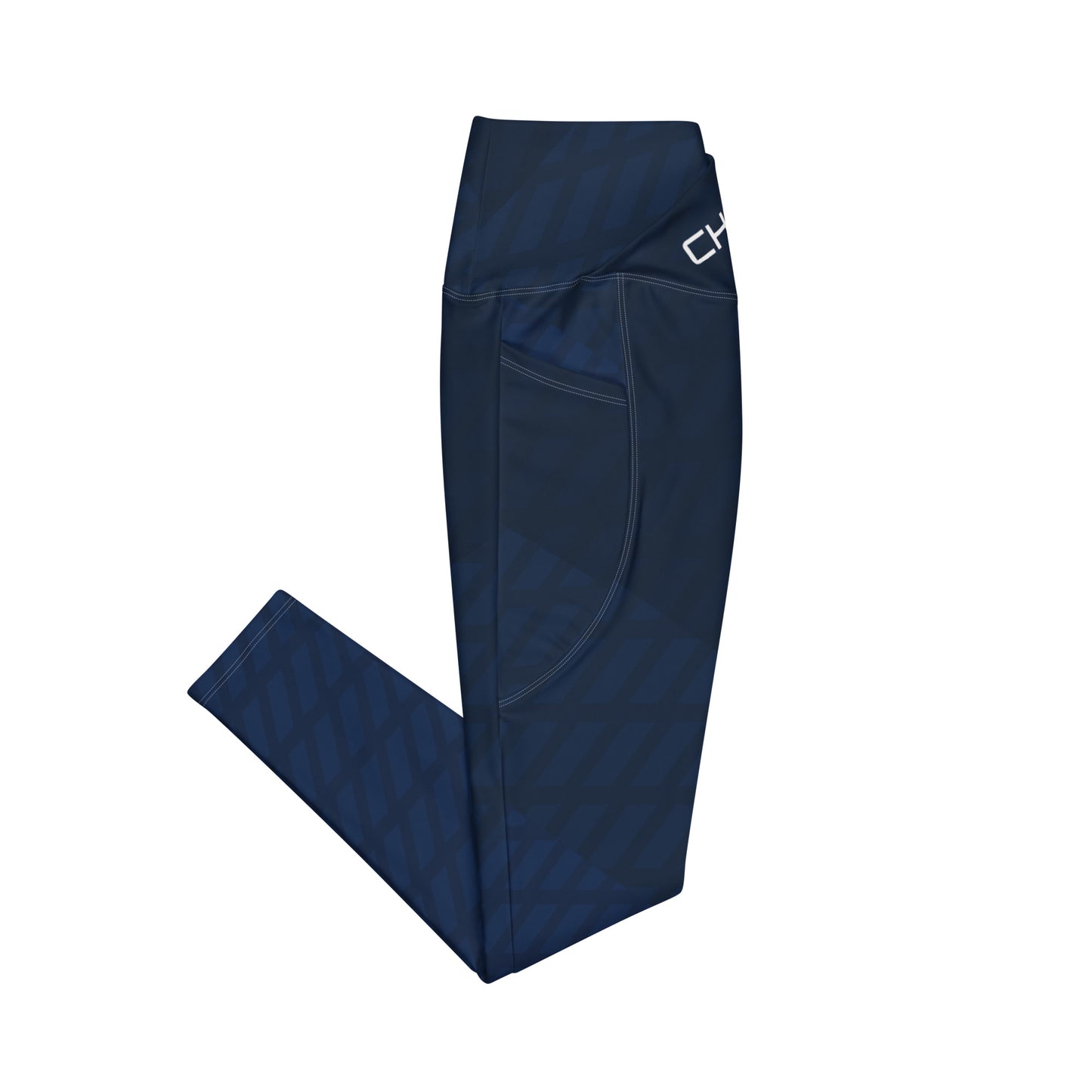 ChampLife Crossover Leggings with Pockets (Navy, White Logo)