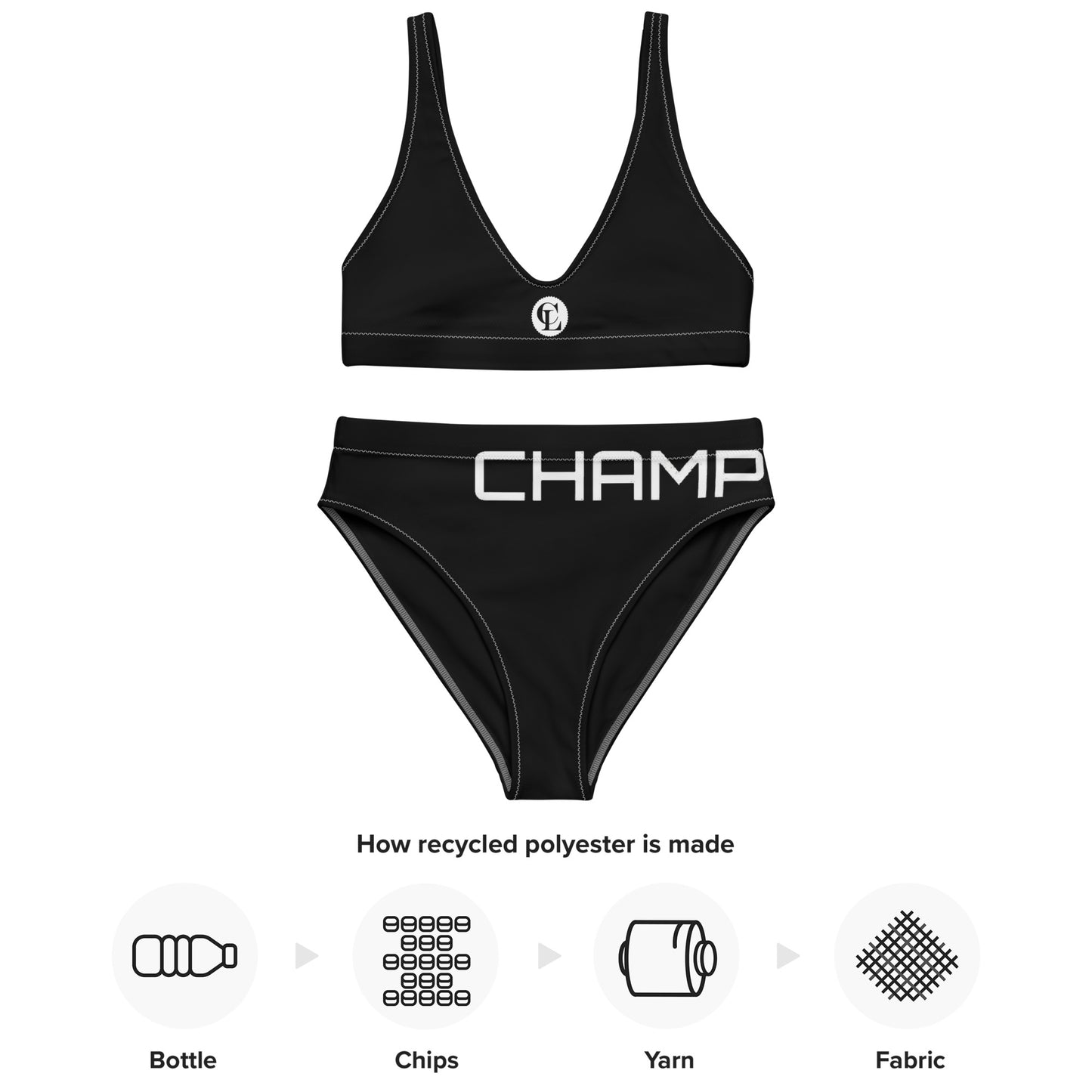 ChampLife High-Waisted Bikini (White Logo)