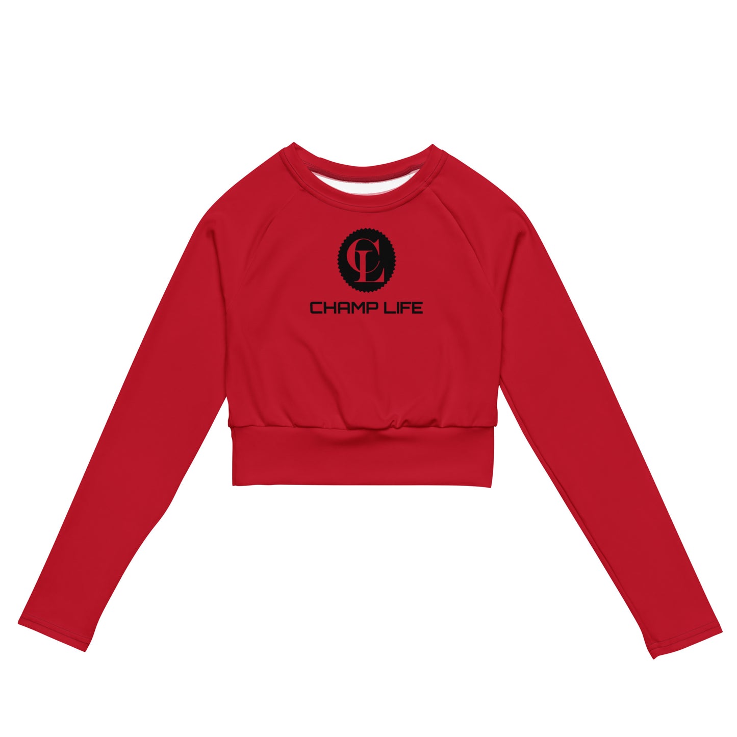 ChampLife Long-Sleeve Crop Top (Black Logo)