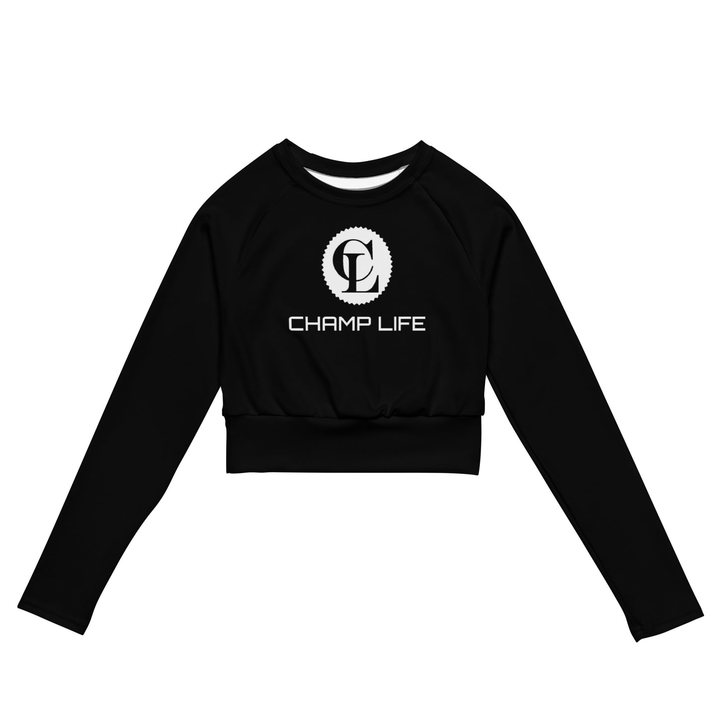 ChampLife Long-Sleeve Crop Top (White Logo)