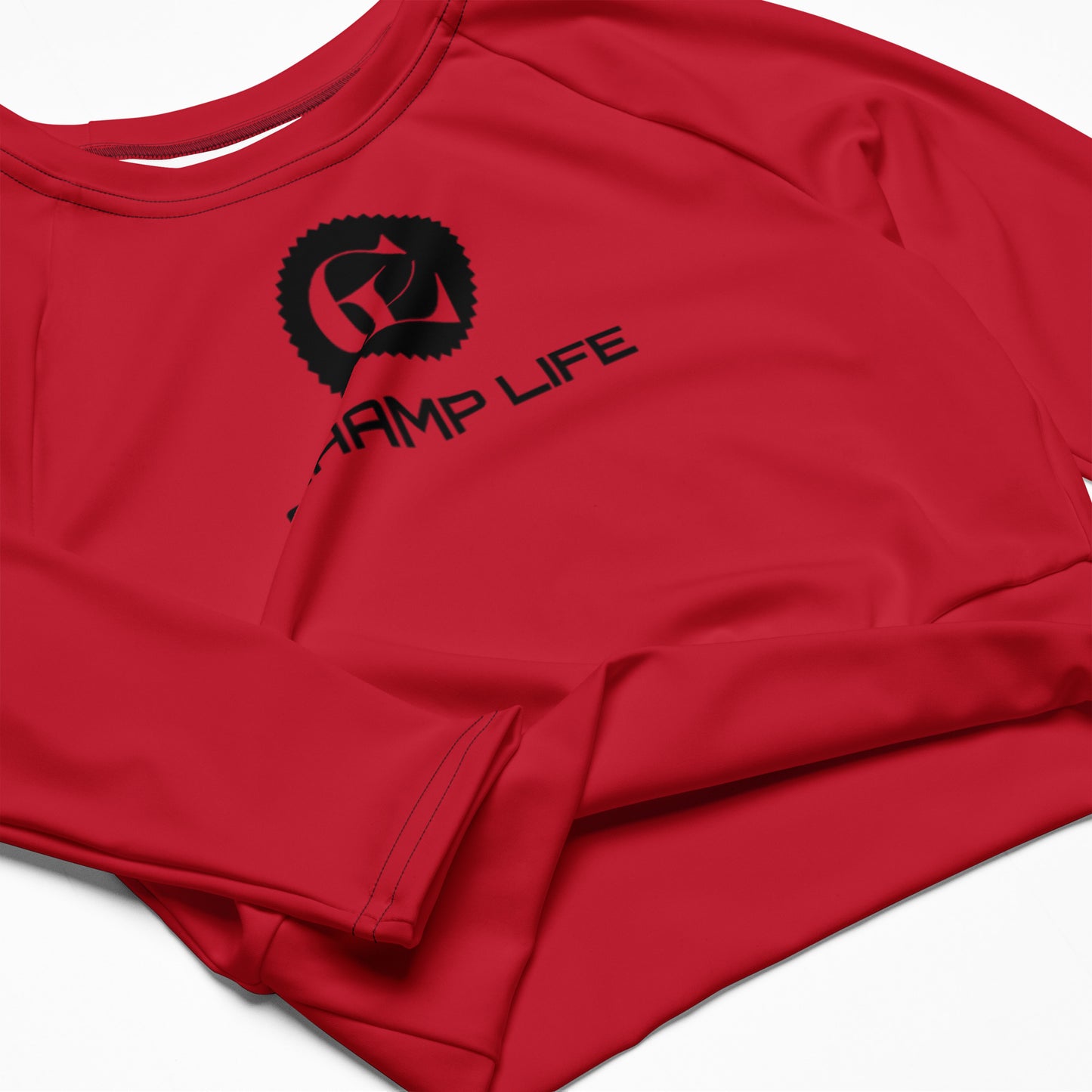 ChampLife Long-Sleeve Crop Top (Black Logo)