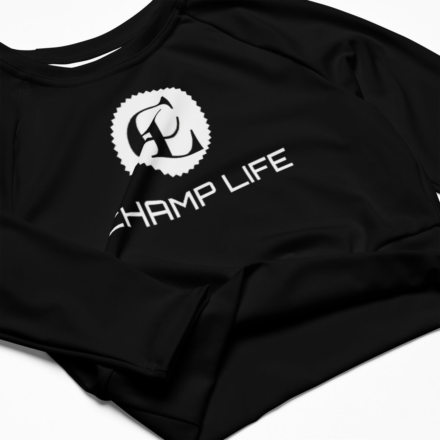 ChampLife Long-Sleeve Crop Top (White Logo)