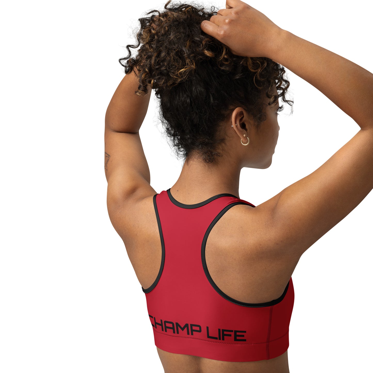 ChampLife Sports Bra (Red, Black Logo)