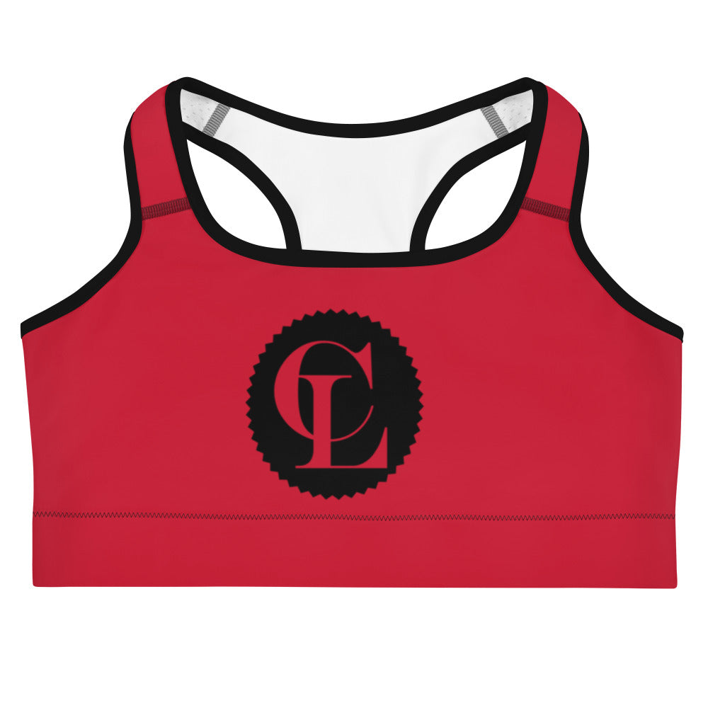 ChampLife Sports Bra (Red, Black Logo)