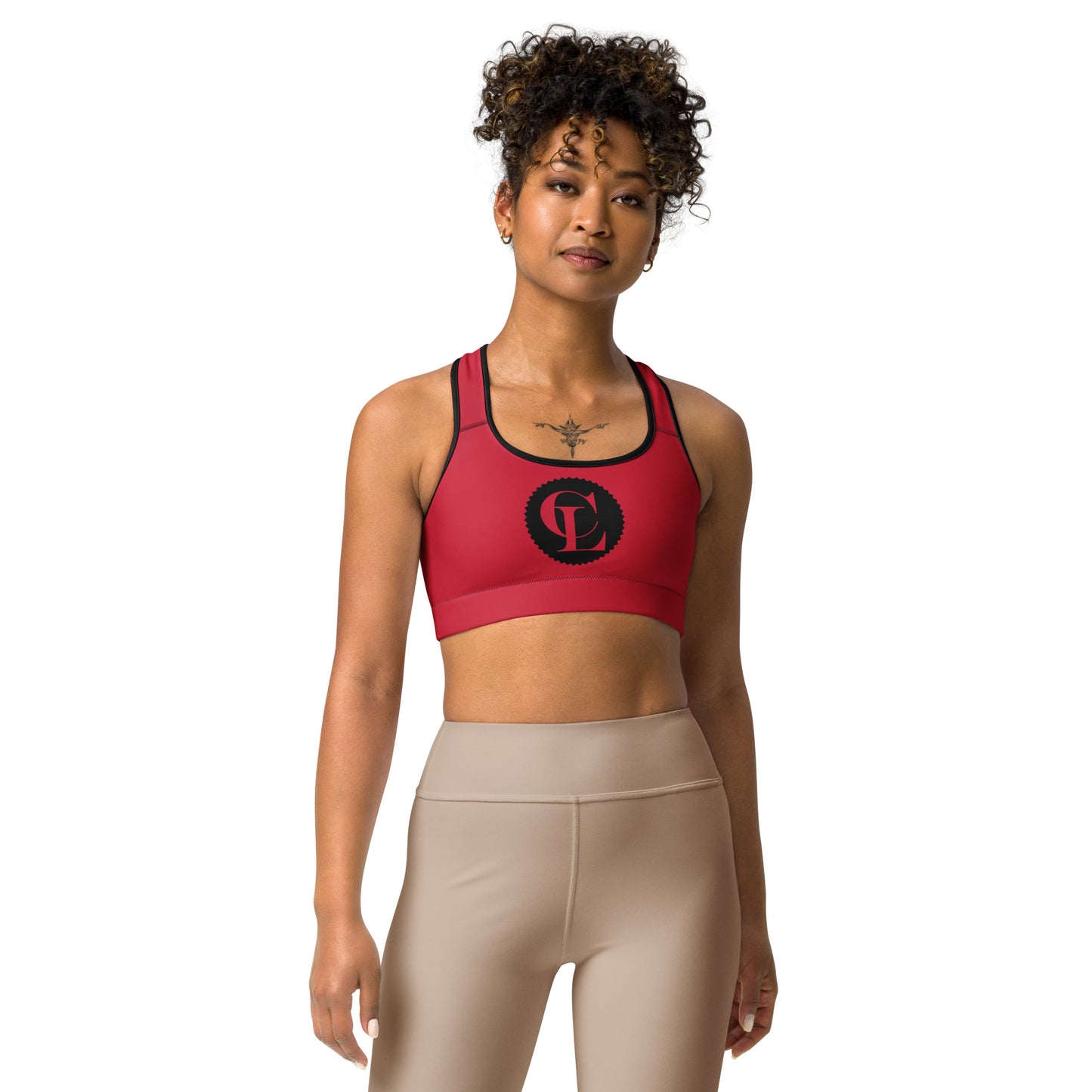 ChampLife Sports Bra (Red, Black Logo)