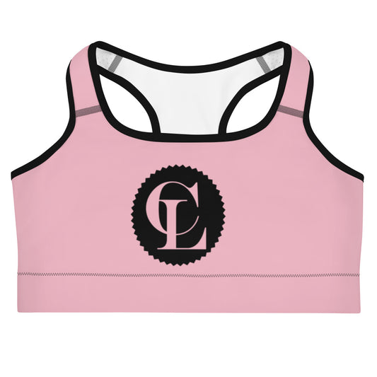 ChampLife Sports Bra (Pink, Black Logo)