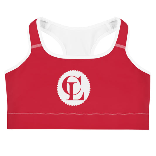 ChampLife Sports Bra (Red, White Logo)