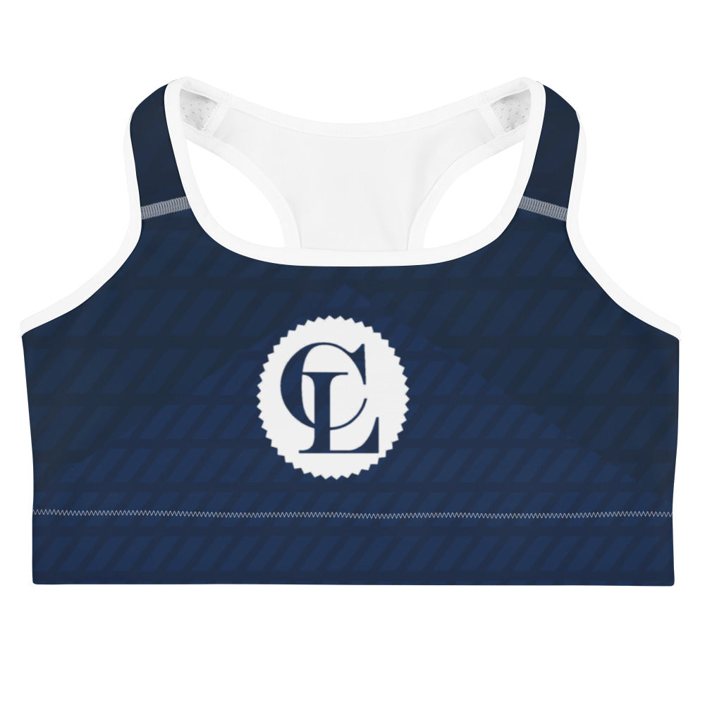 ChampLife Sports Bra (Navy, White Logo)