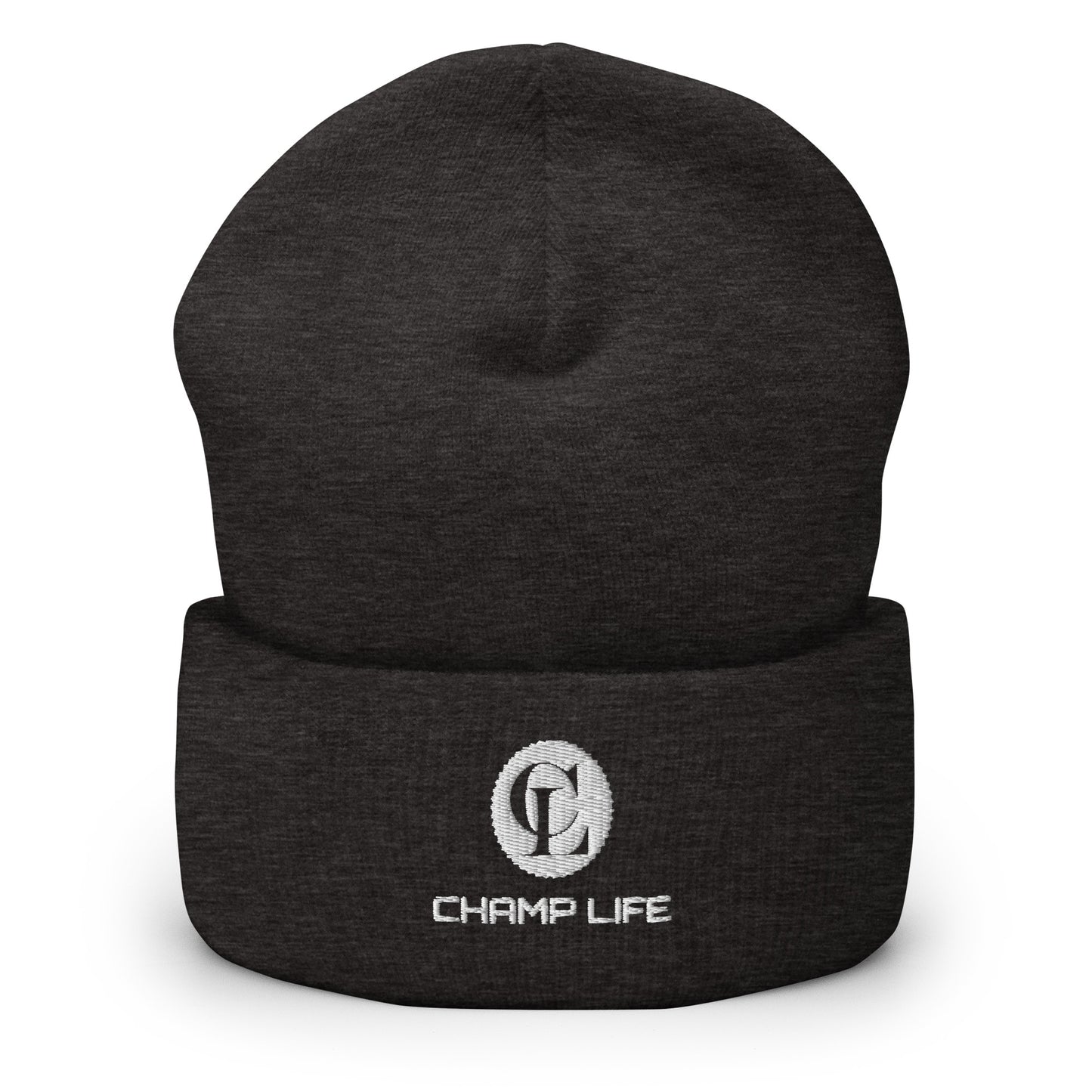 ChampLife Cuffed Beanie (White Logo)