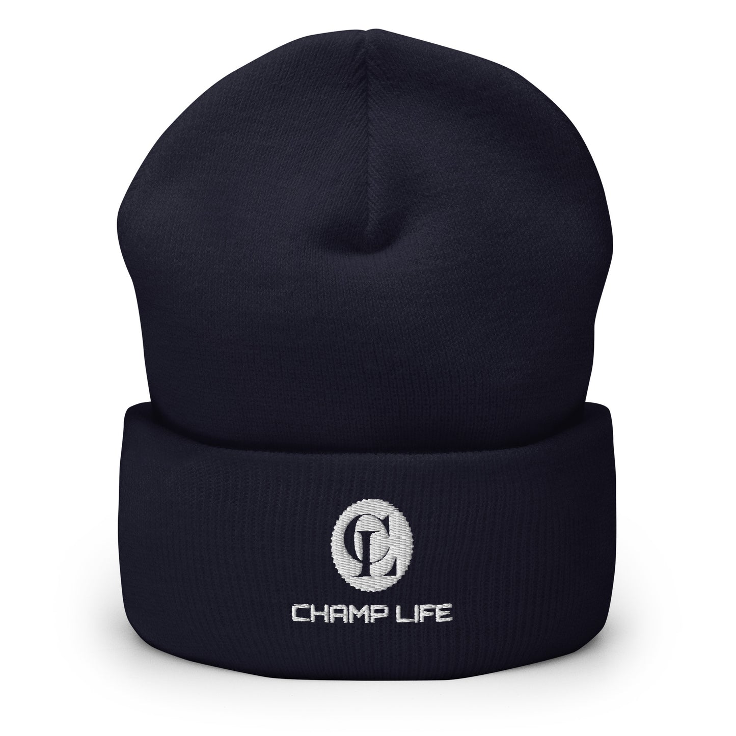 ChampLife Cuffed Beanie (White Logo)