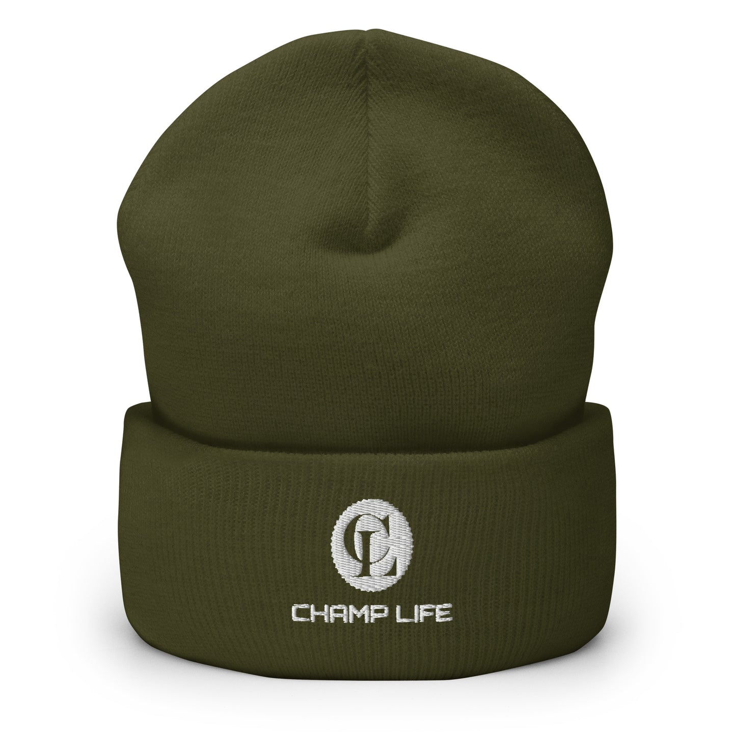 ChampLife Cuffed Beanie (White Logo)