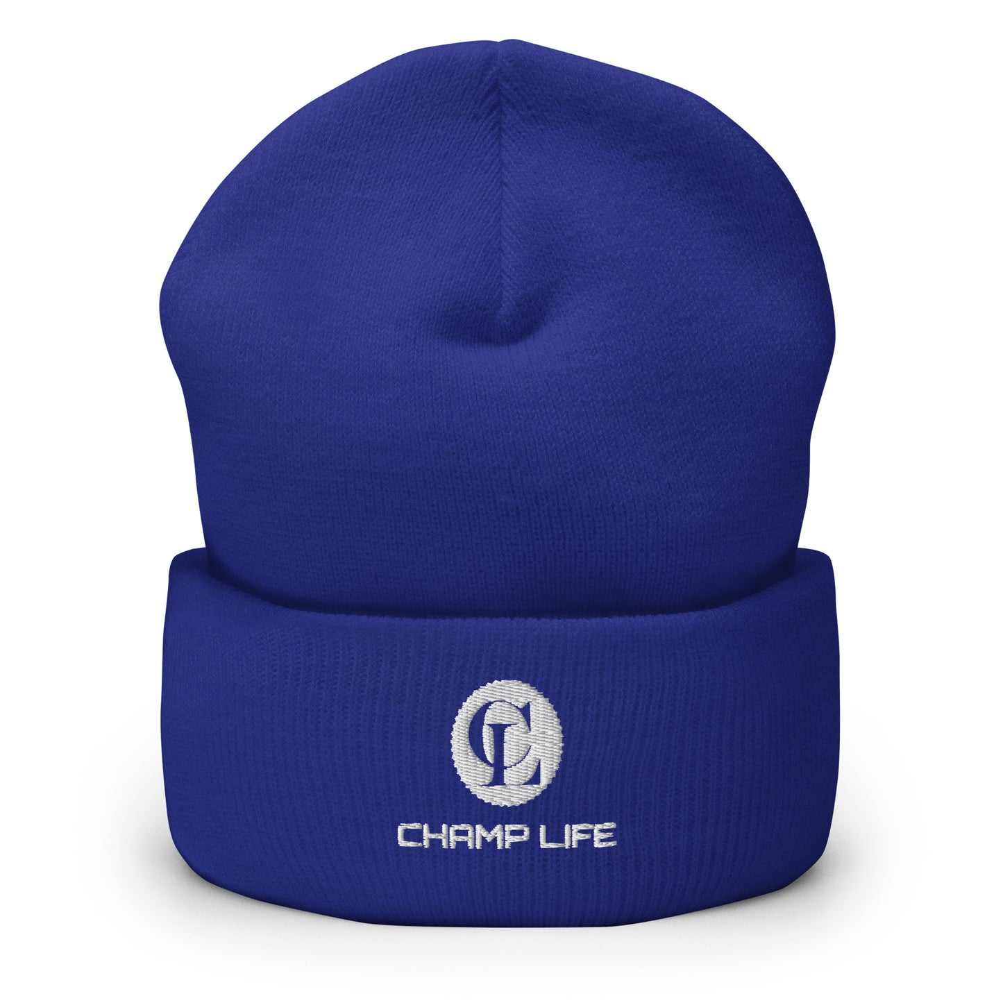 ChampLife Cuffed Beanie (White Logo)