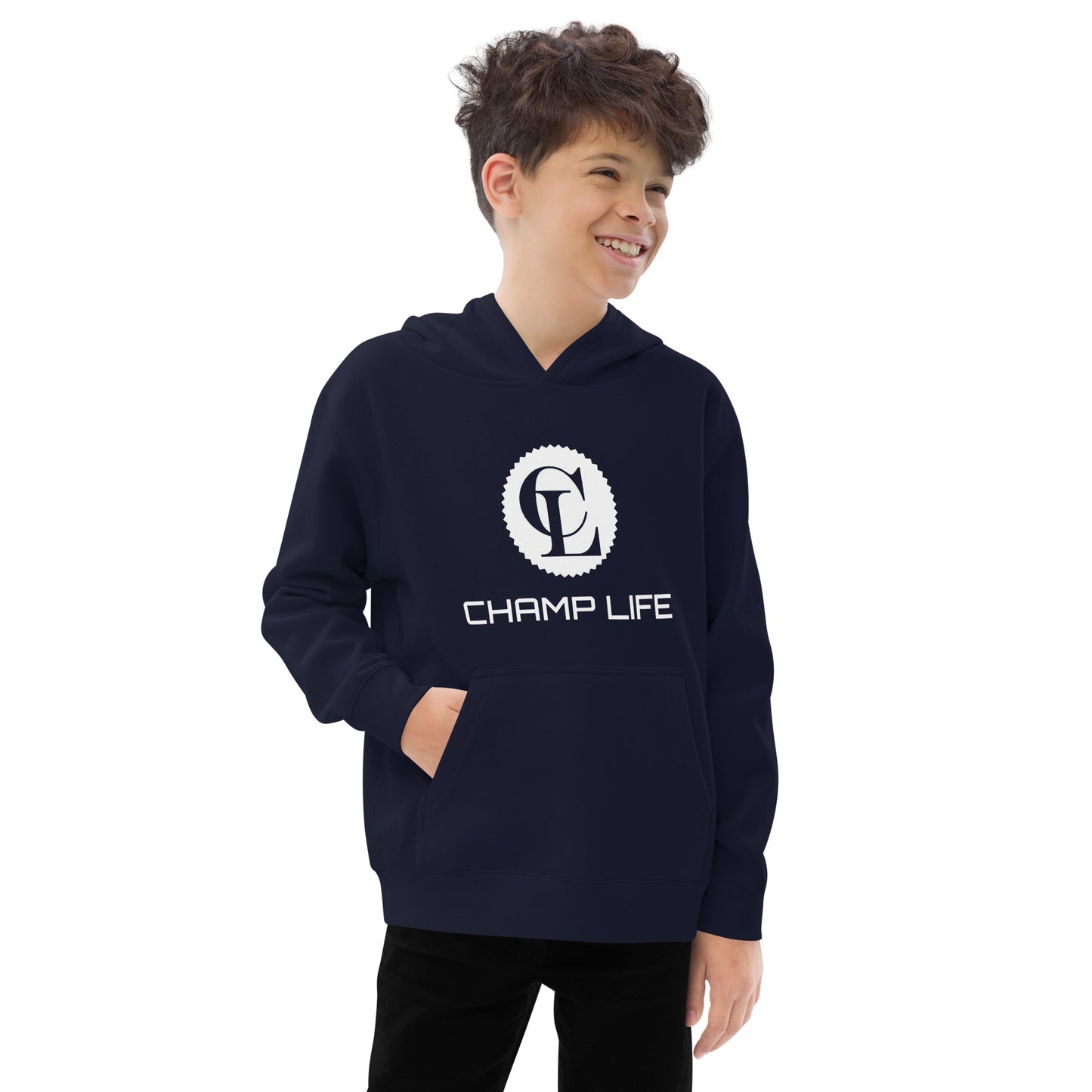 Champ Life Kids Fleece Hoodie (White Logo)