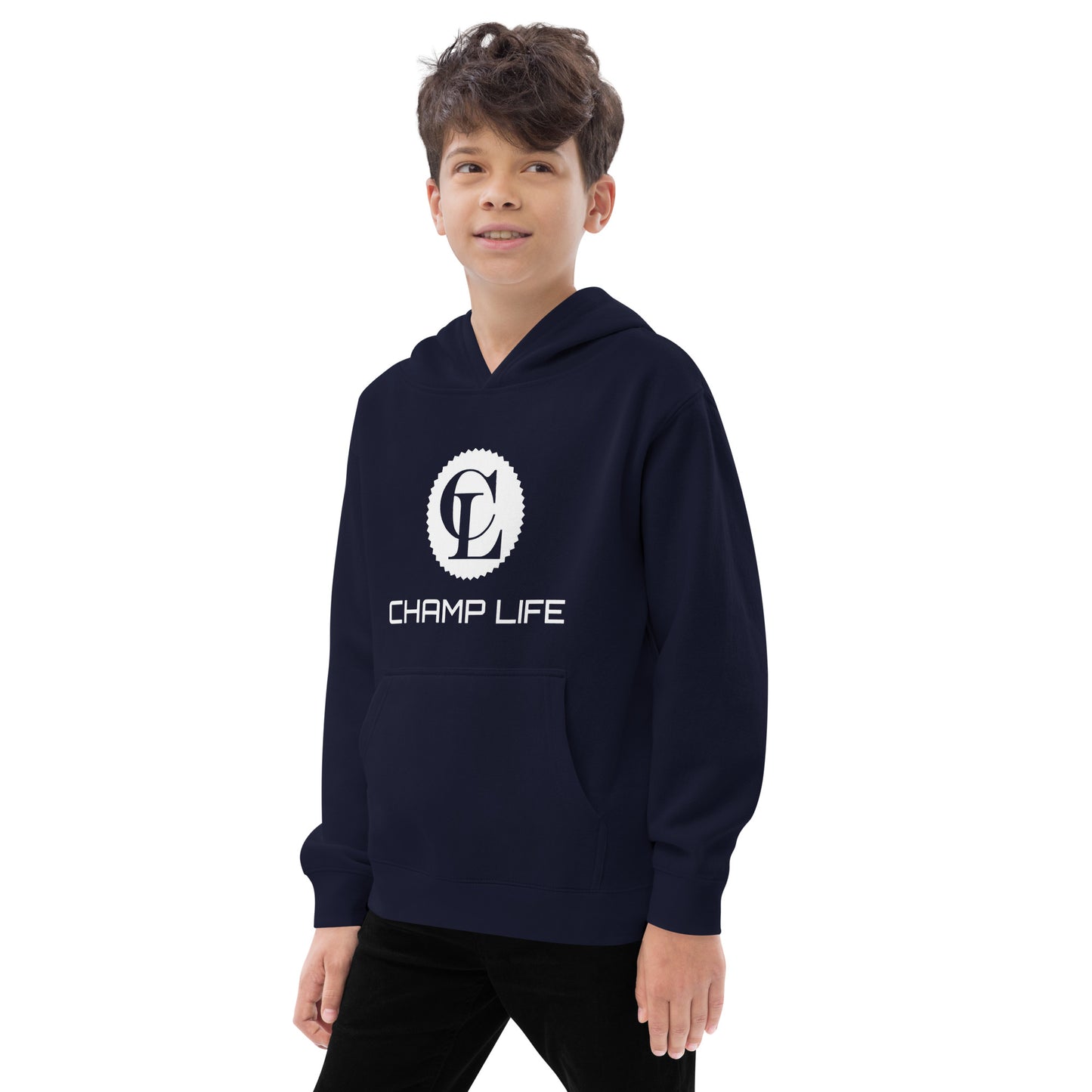 Champ Life Kids Fleece Hoodie (White Logo)