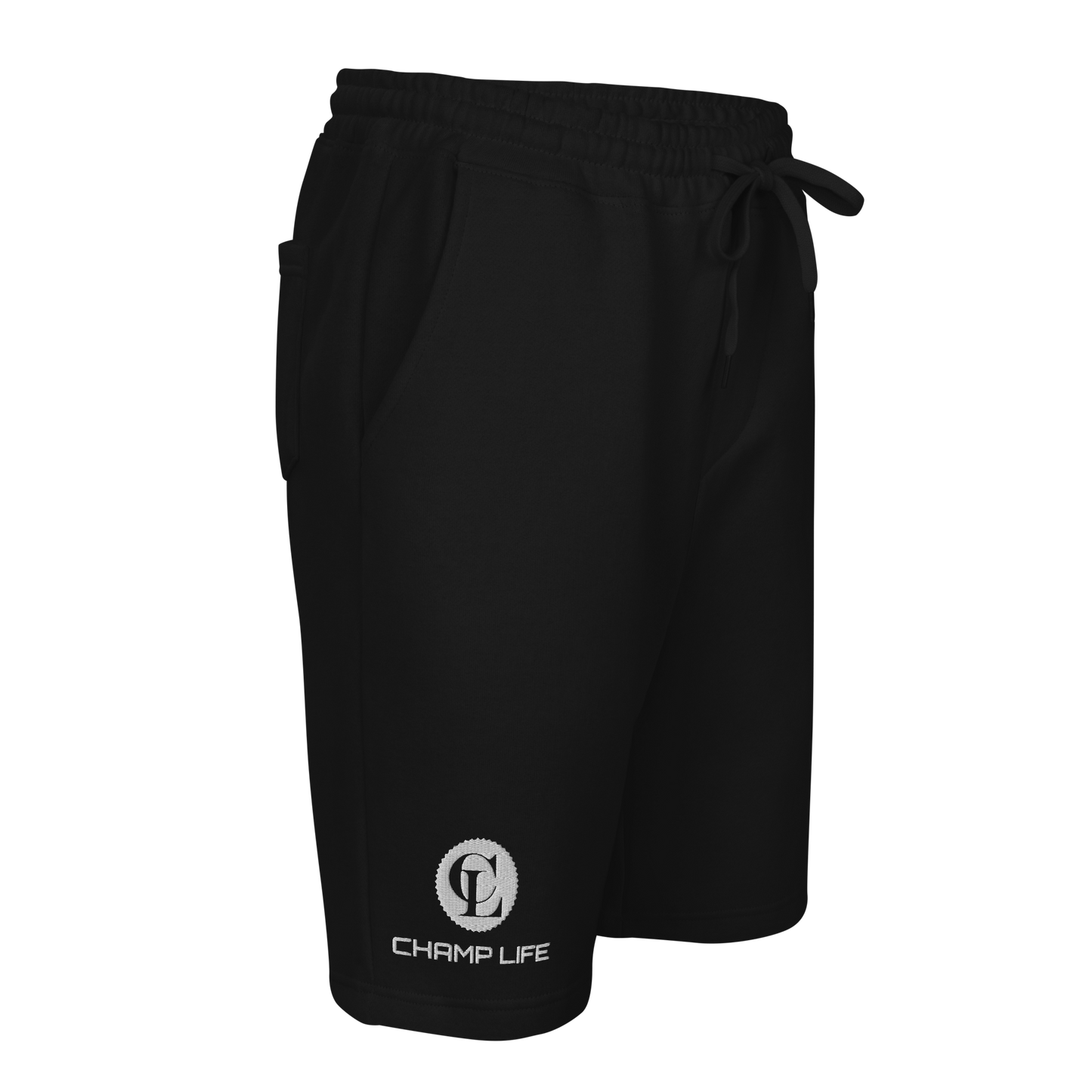 ChampLife Men's Fleece Shorts (Embroidered, White Logo)