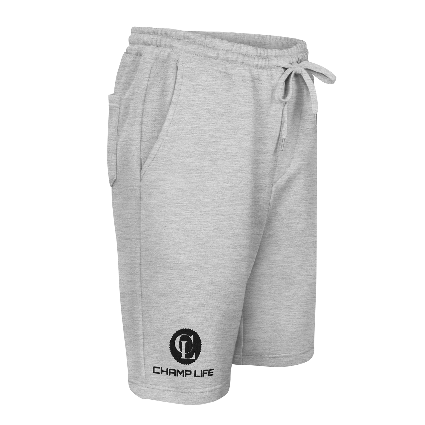 ChampLife Men's Fleece Shorts (Embroidered, Black Logo)