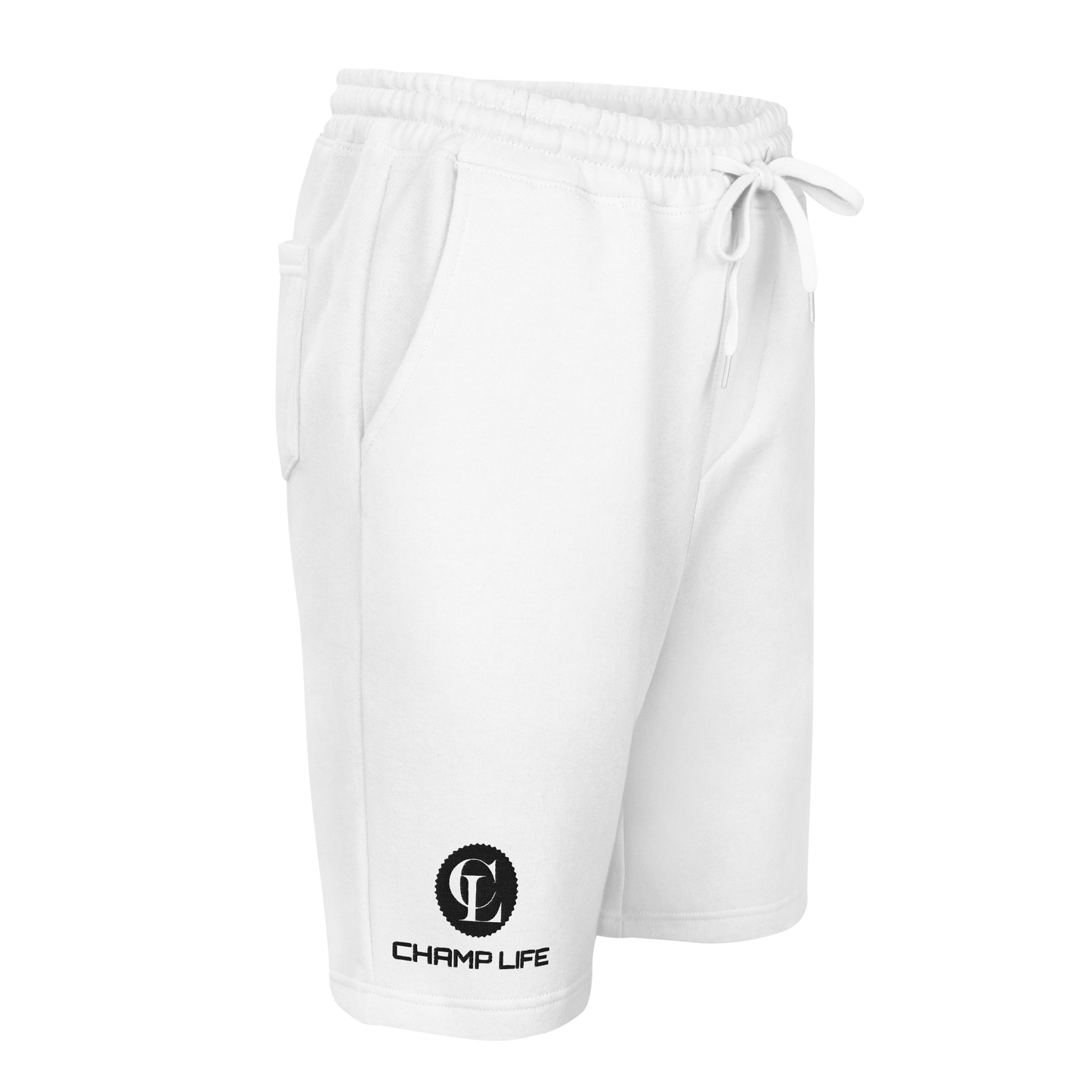 ChampLife Men's Fleece Shorts (Embroidered, Black Logo)