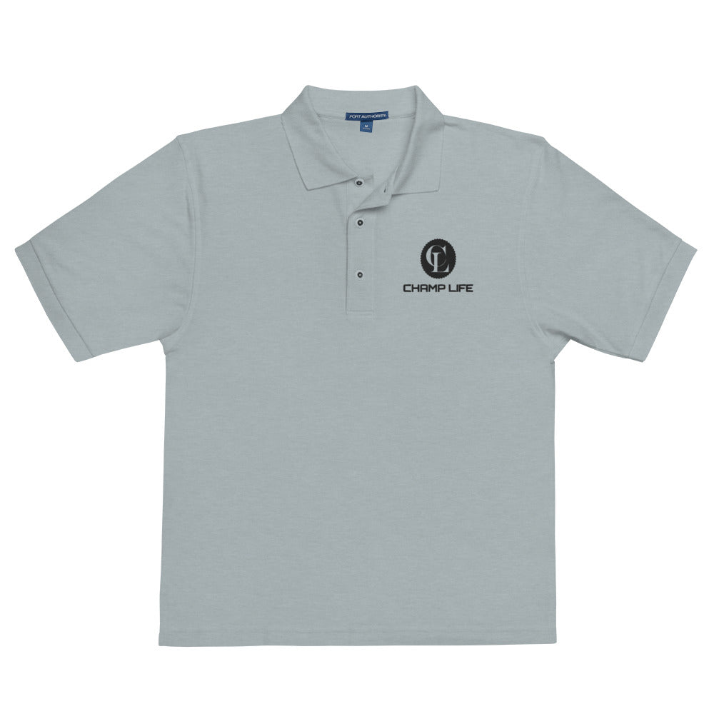 ChampLife Men's Premium Polo (Embroidered, Black Logo)