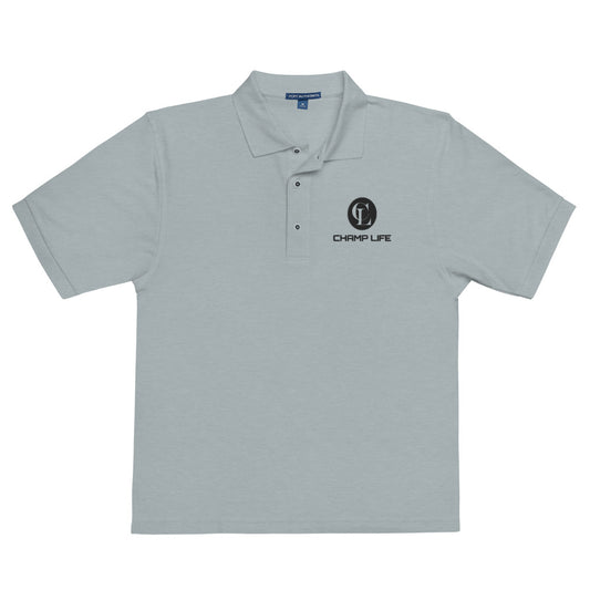 ChampLife Men's Premium Polo (Embroidered, Black Logo)