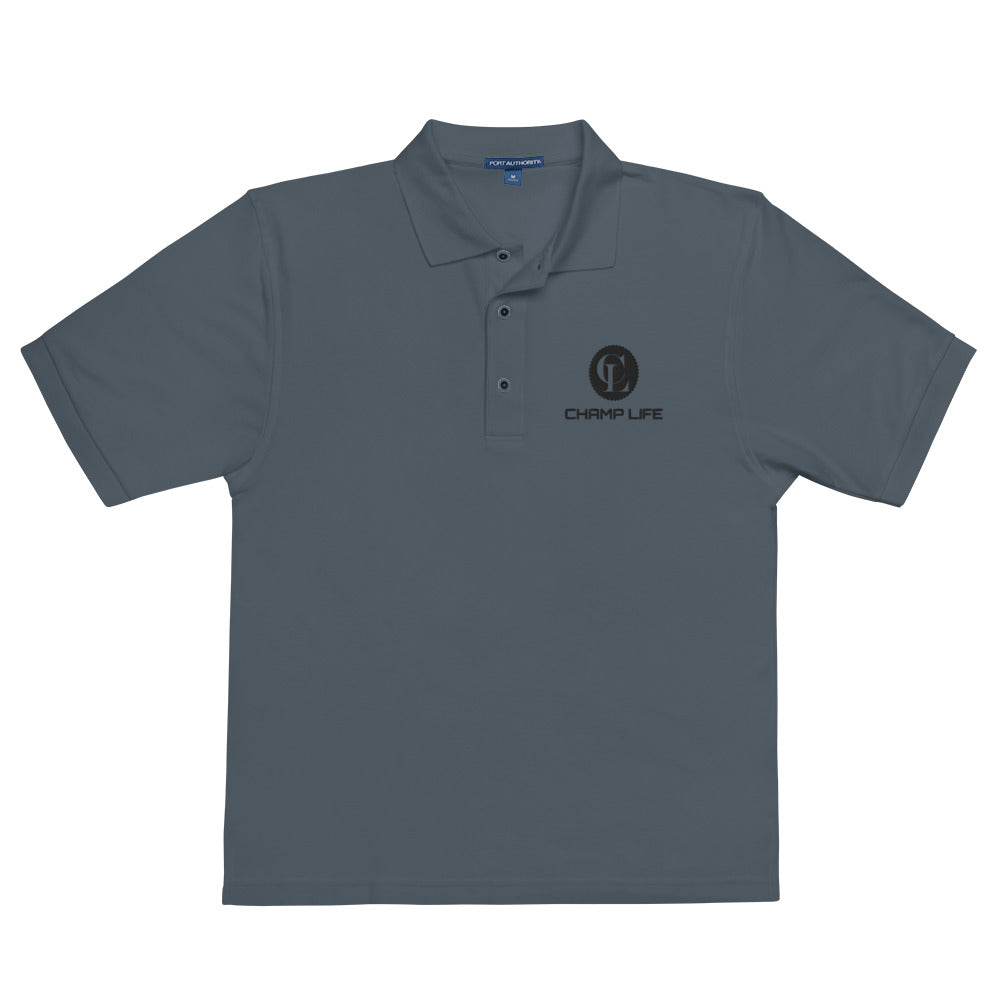 Champife Men's Premium Polo (Embroidered, Black Logo)