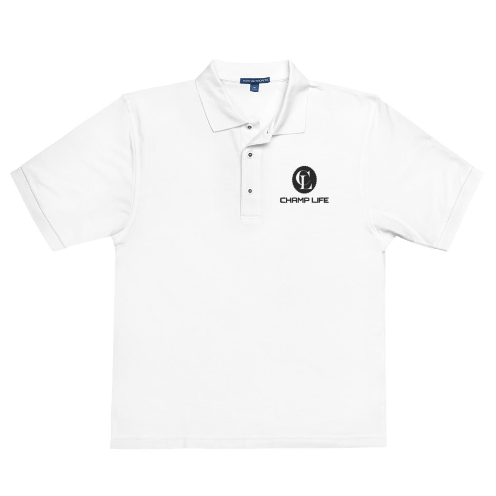 ChampLife Men's Premium Polo (Embroidered, Black Logo)