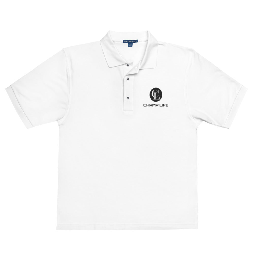 Champife Men's Premium Polo (Embroidered, Black Logo)