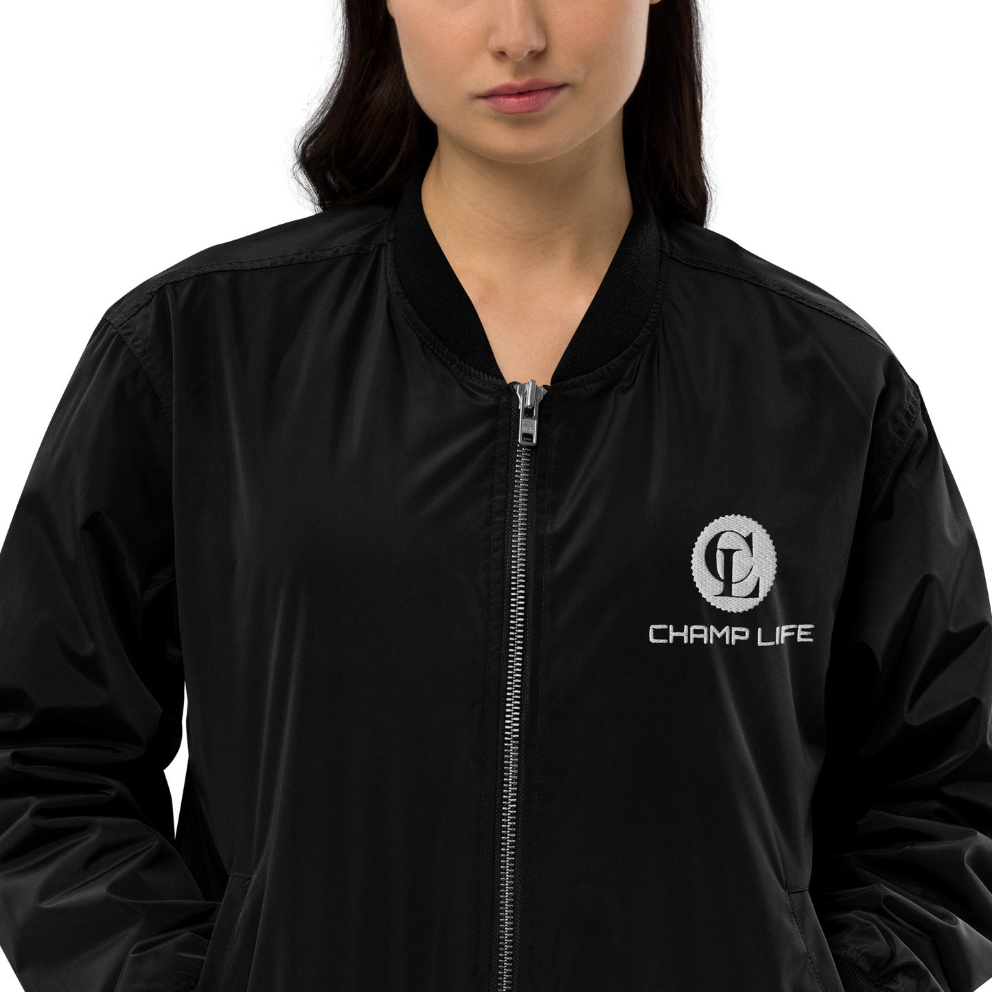 ChampLife Premium Bomber Jacket (White Logo)