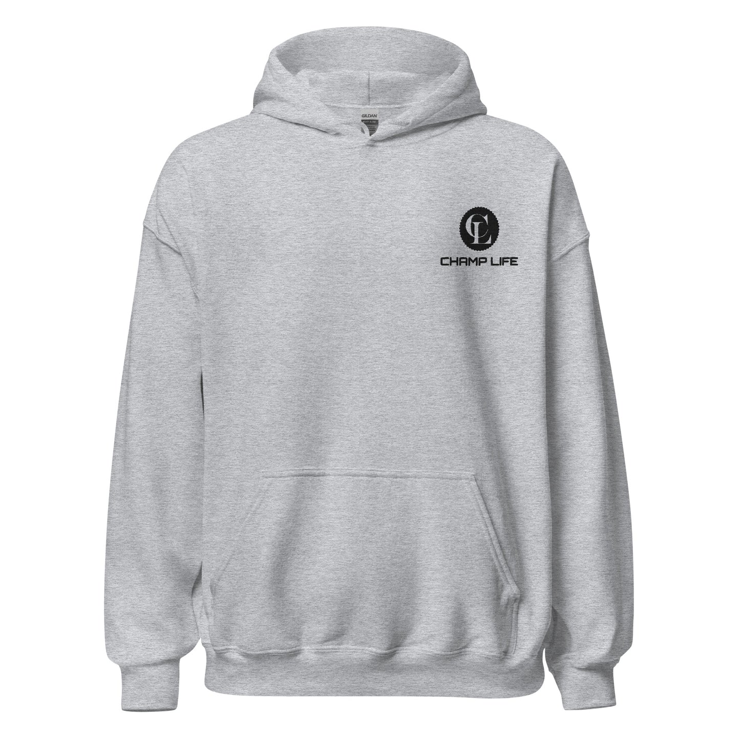 ChampLife Premium Hoodie (Embroidered, Black Logo)