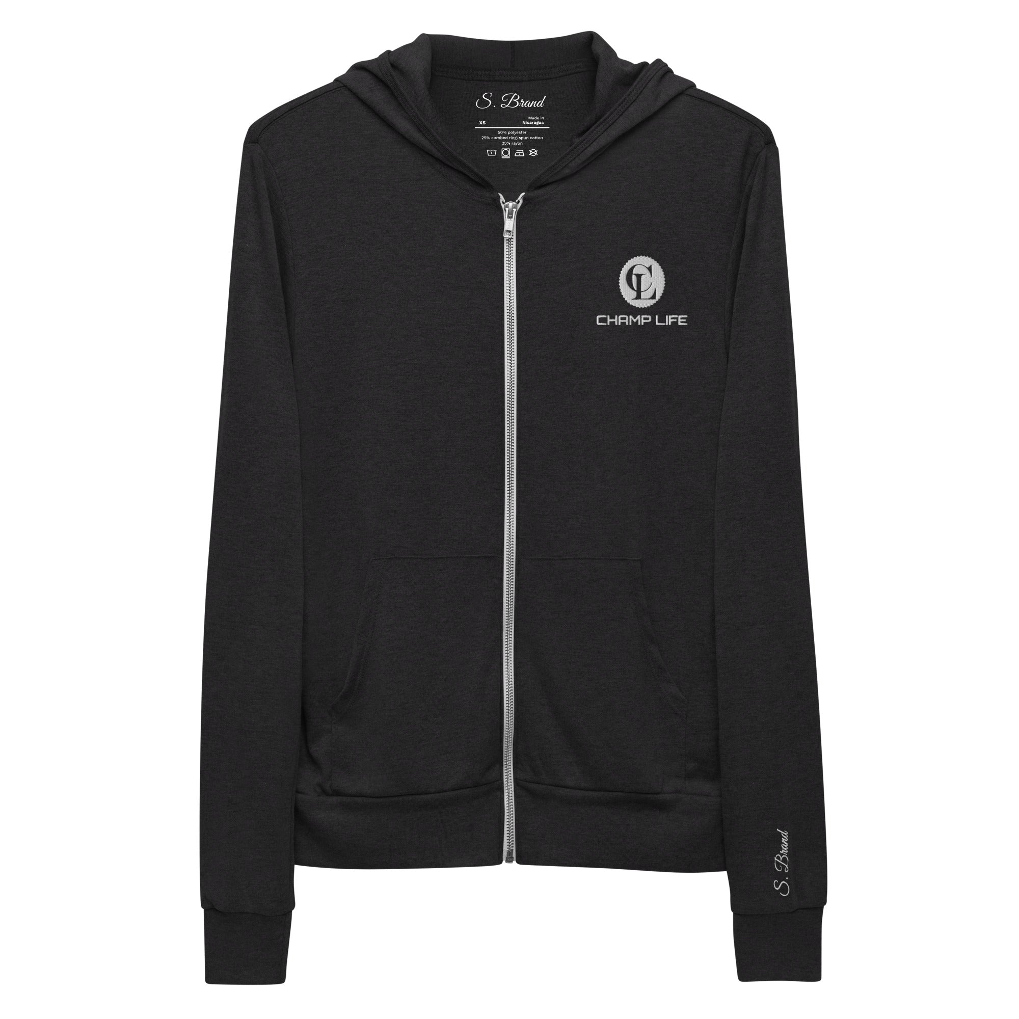 Champ Life Reed ChampLife Zip Hoodie (Embroidered, White Logo) – The Champlife Brand