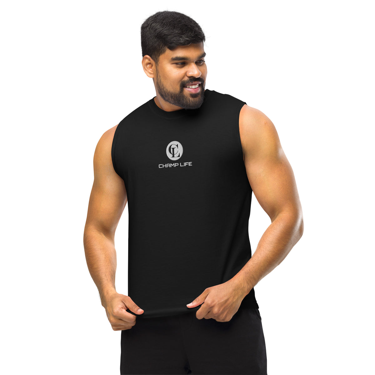 Champ Life Reed ChampLife Muscle Shirt (Embroidered, White Logo) – The Champlife Brand