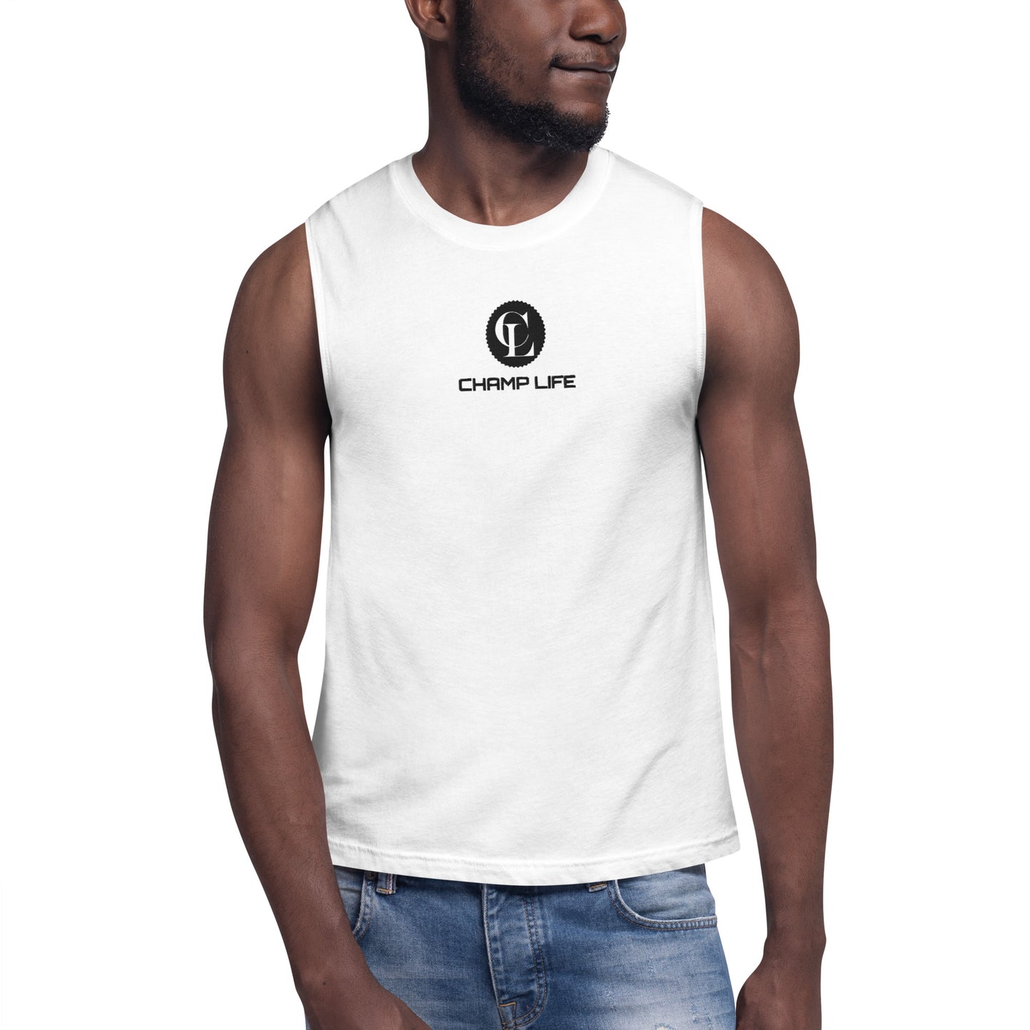 ChampLife Muscle Shirt (Embroidered, Black Logo)