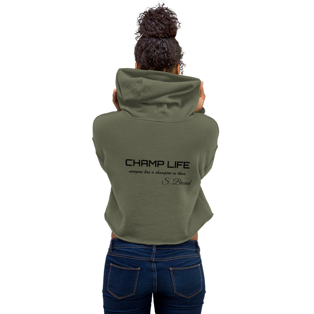 ChampLife Crop Hoodie (Embroidered, Black Logo)