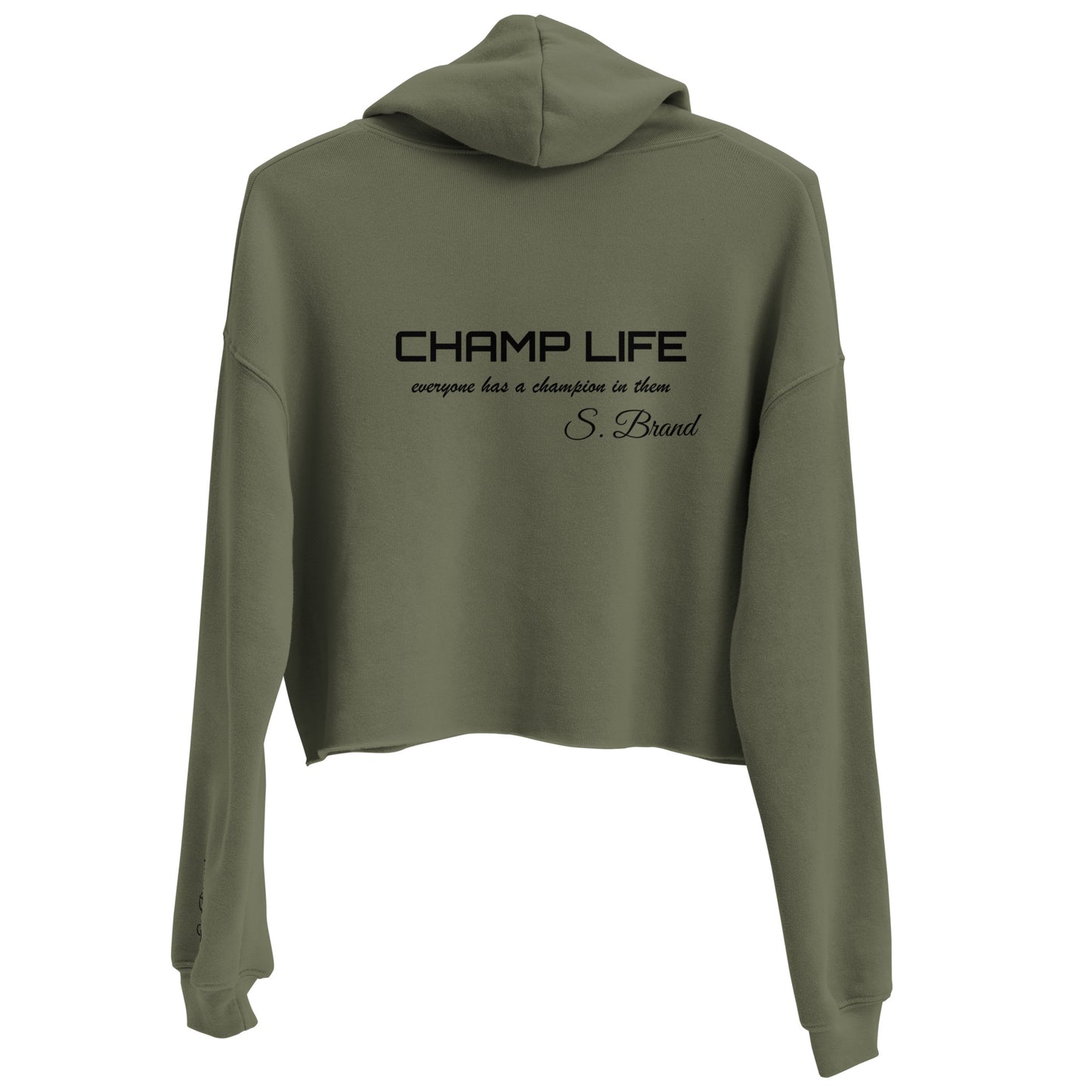 ChampLife Crop Hoodie (Embroidered, Black Logo)