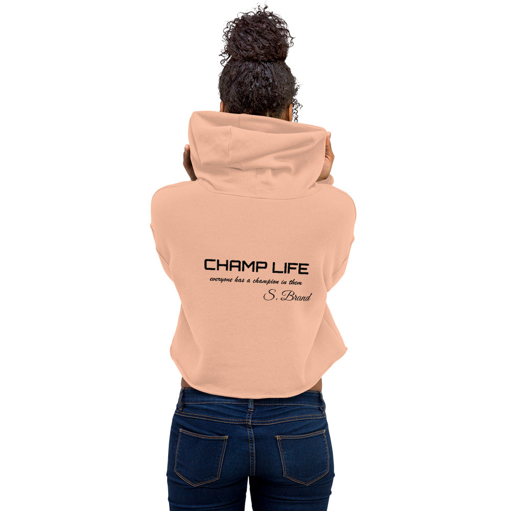 ChampLife Crop Hoodie (Embroidered, Black Logo)