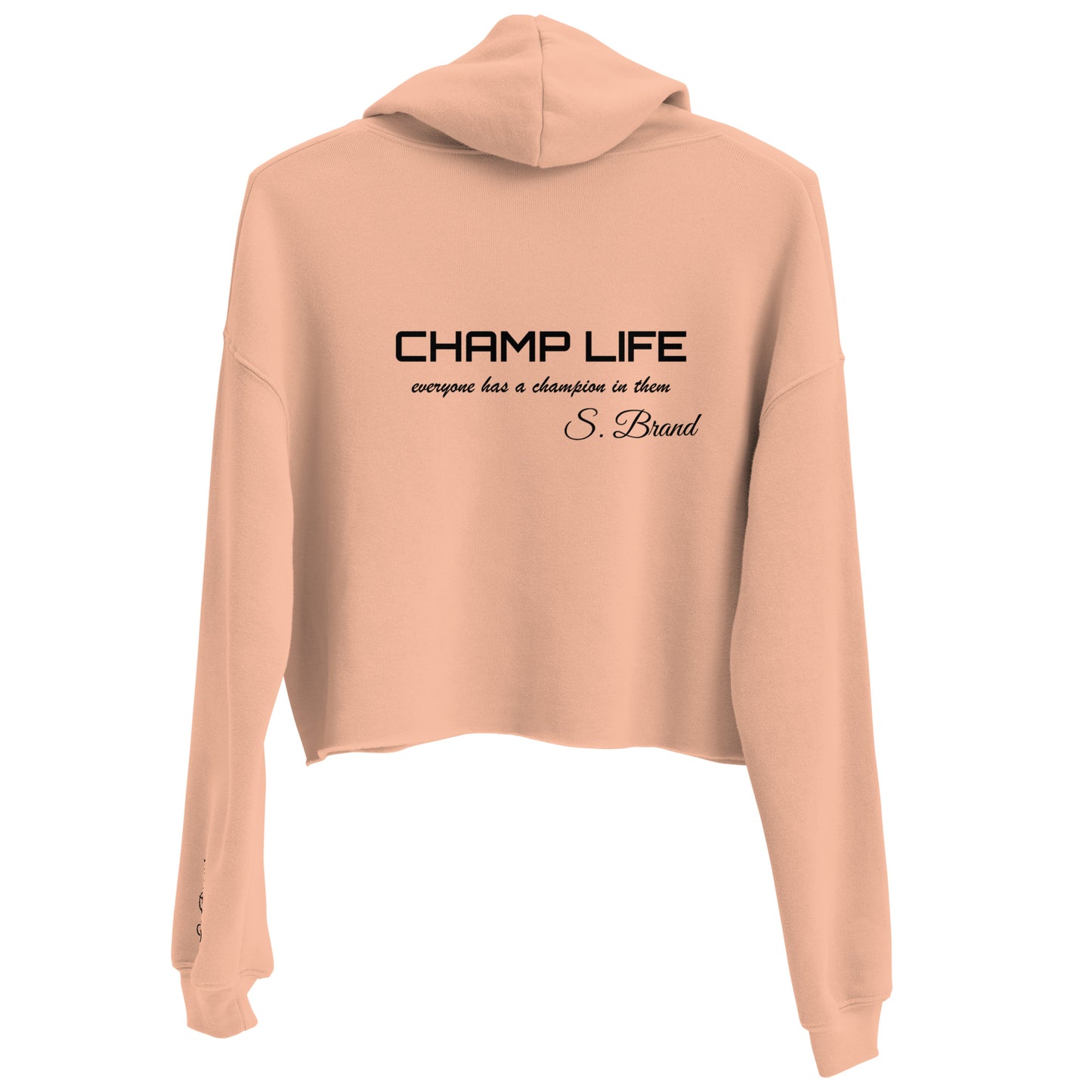 ChampLife Crop Hoodie (Embroidered, Black Logo)