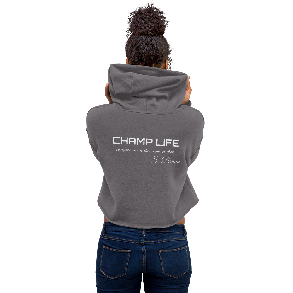 ChampLife Crop Hoodie (Embroidered, White Logo)