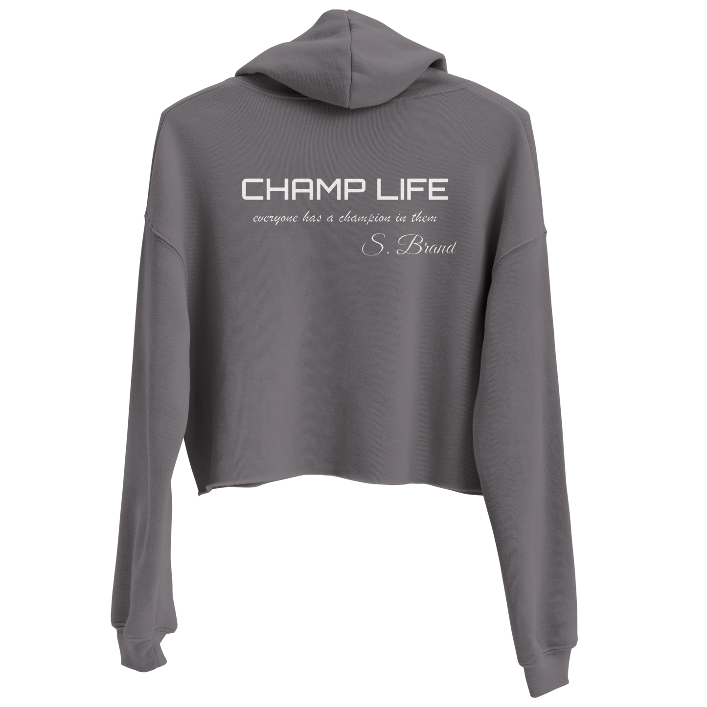 ChampLife Crop Hoodie (Embroidered, White Logo)